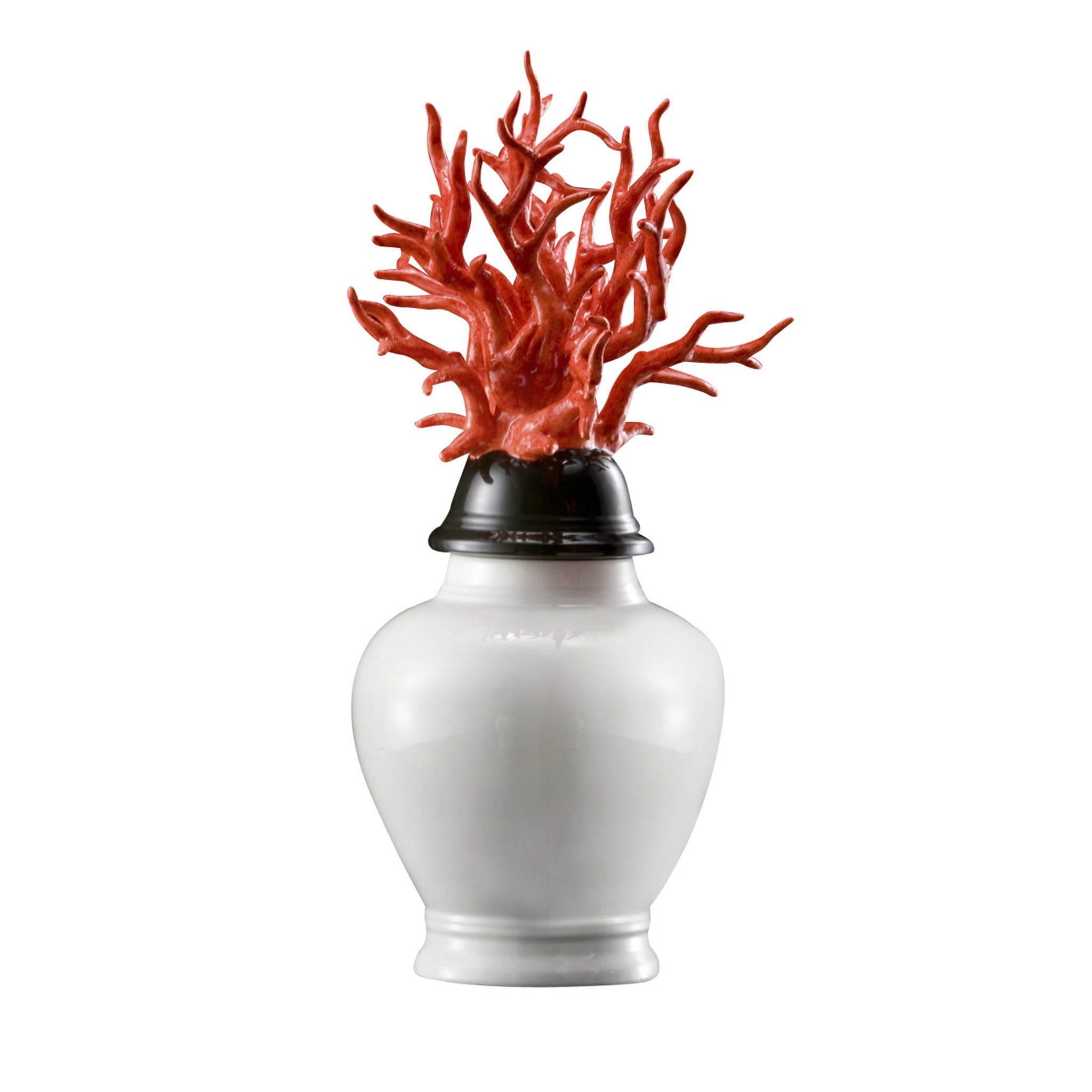 Große weiße Corallo-Vase - Hauptansicht