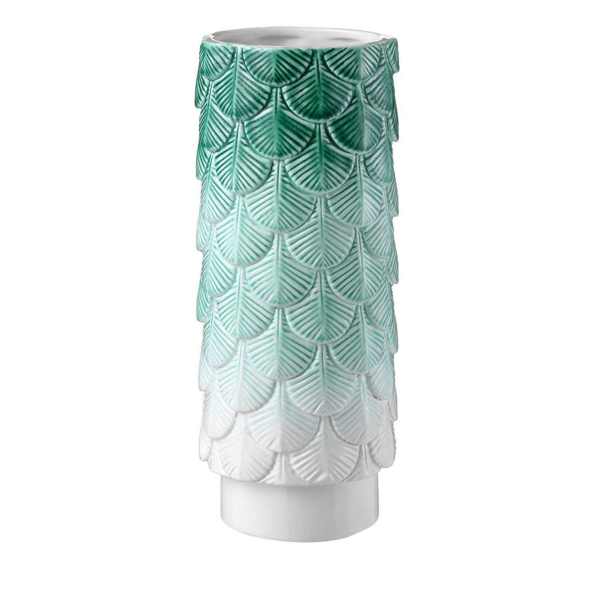 Turquoise and White Plumage Vase - Main view
