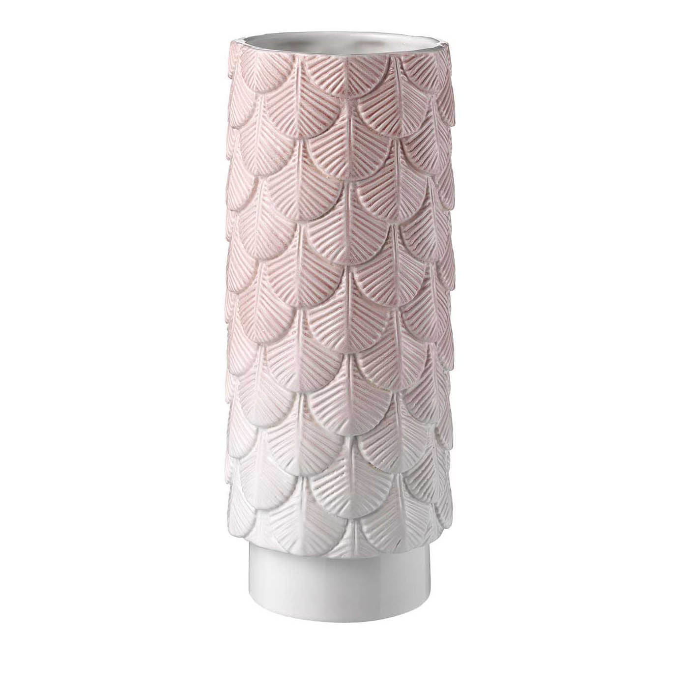 White and Pink Plumage Vase - Botteganove