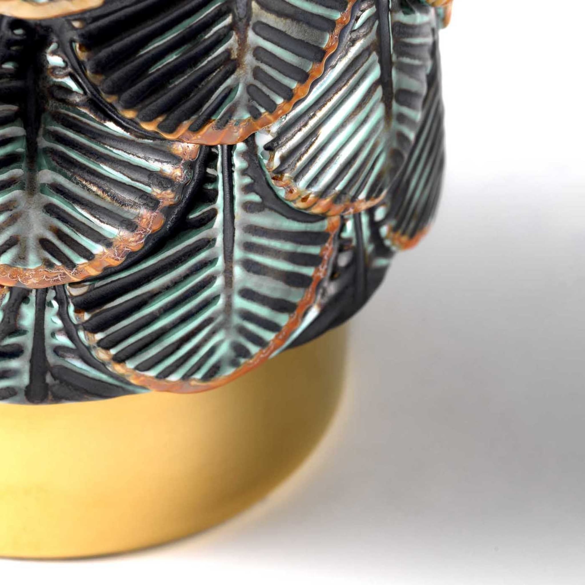 Silberne Plumage Vase mit 24K Gold - Alternative Ansicht 1