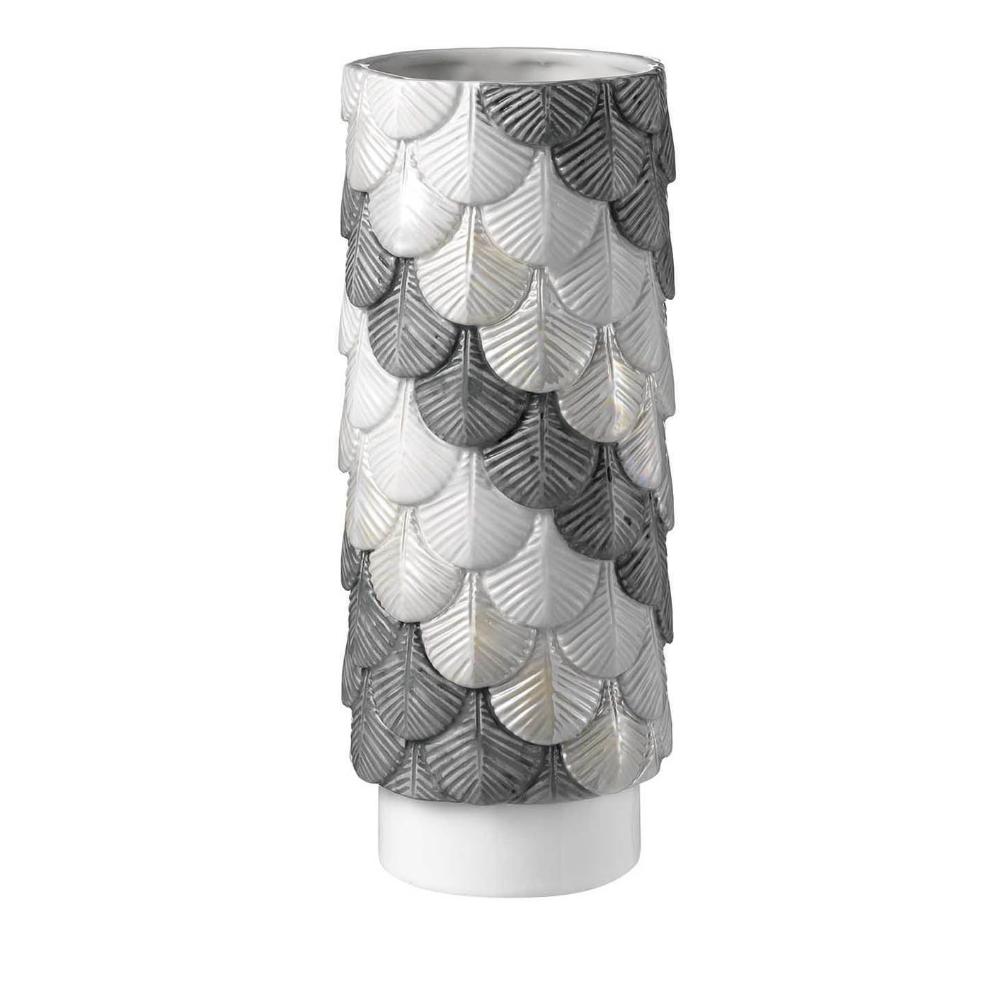 Grey and Silver Plumage Vase - Botteganove