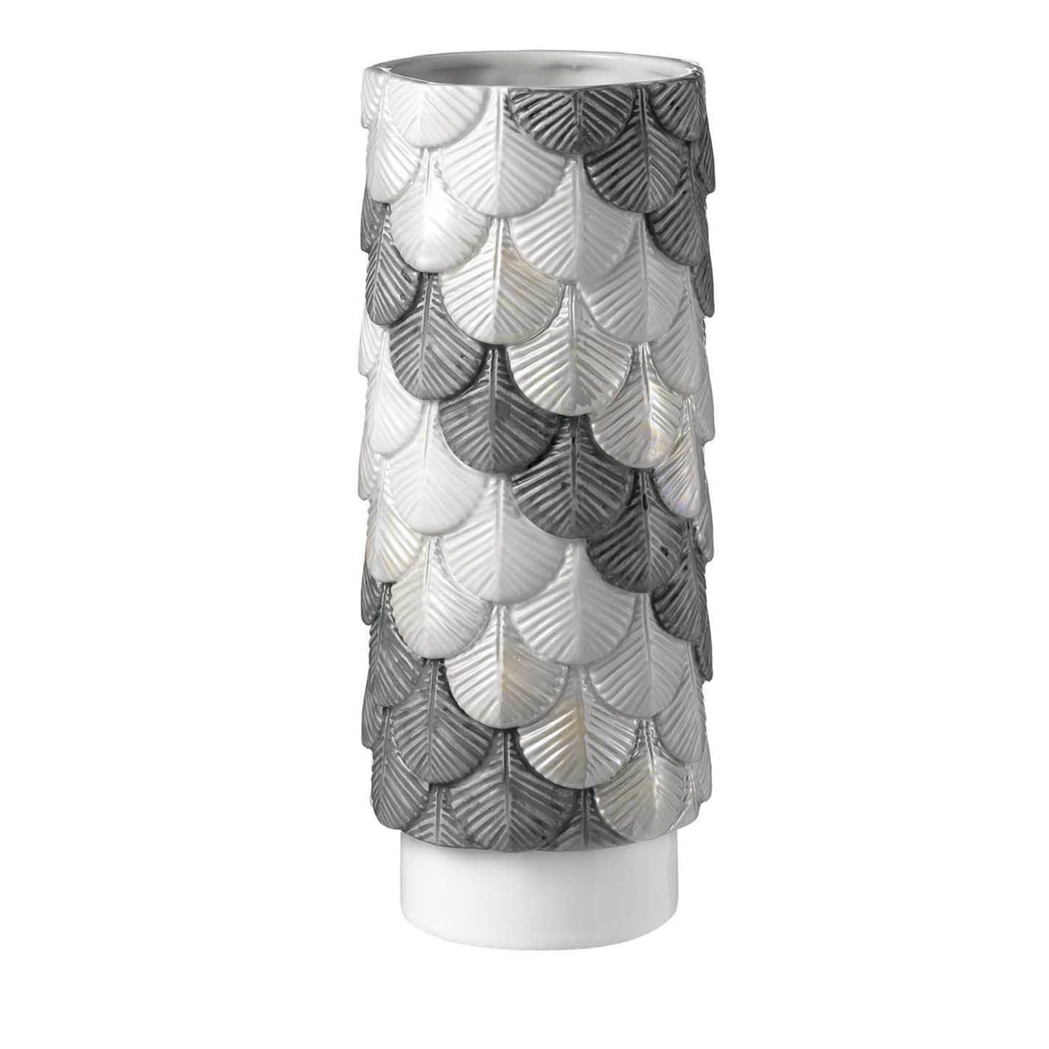 Grey and Silver Plumage Vase - Main view