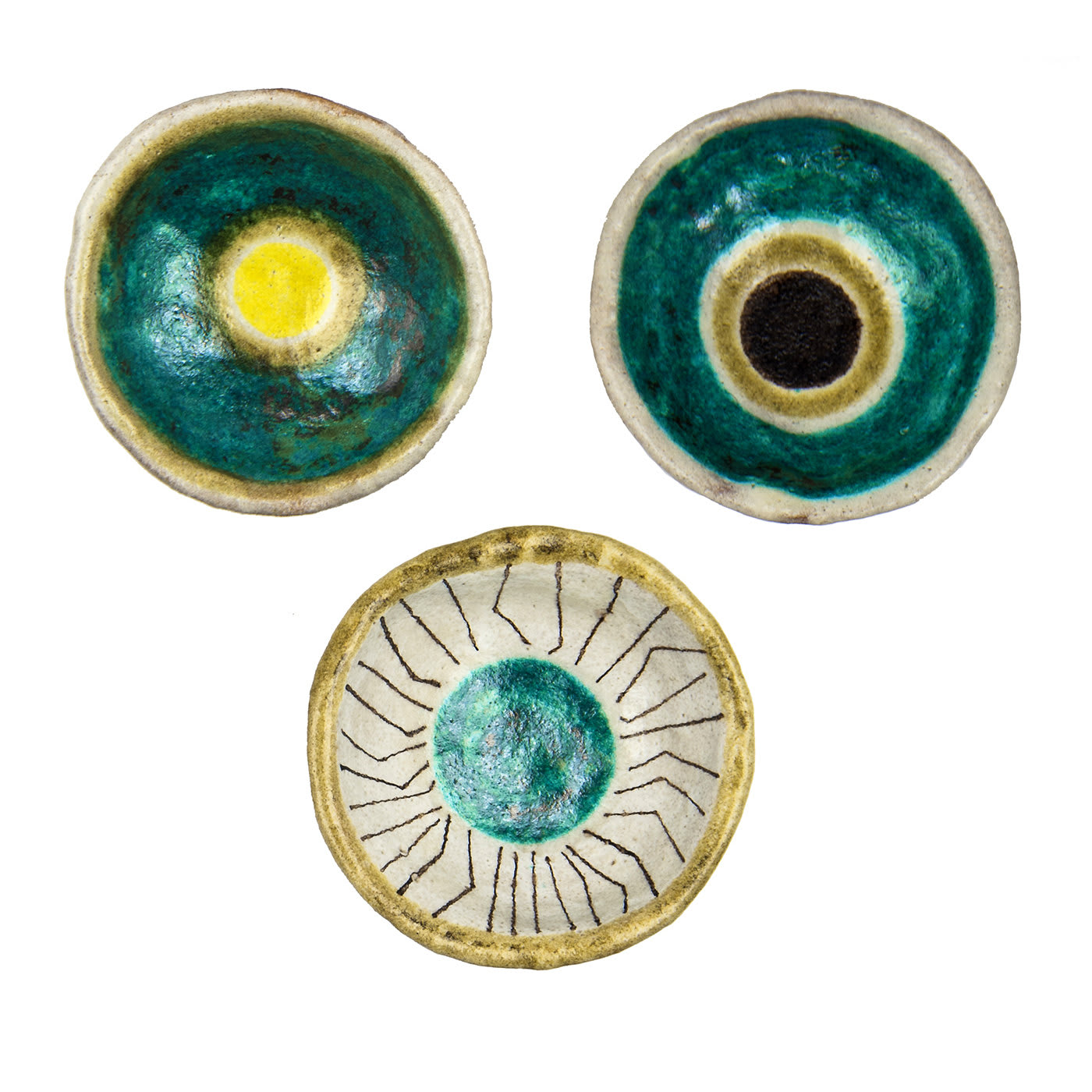 Crateri Set of 3 Yellow and Blue Bowls Pierfrancesco Solimene | Artemest