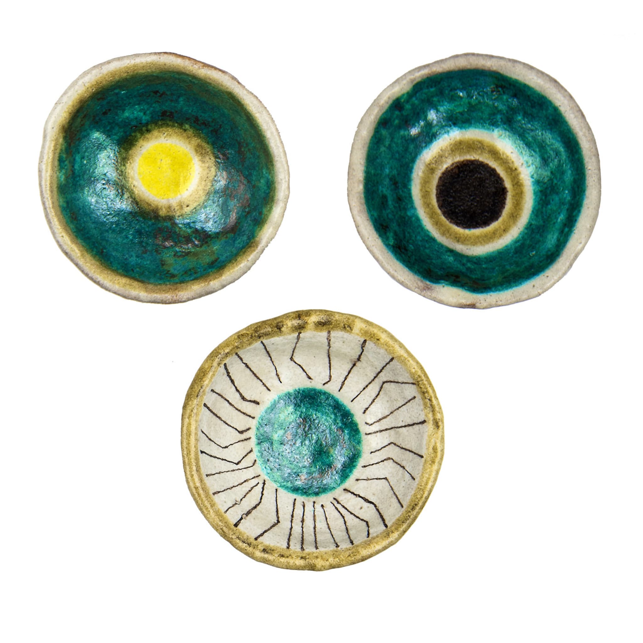 Crateri Set of 3 Yellow and Blue Bowls - Main view