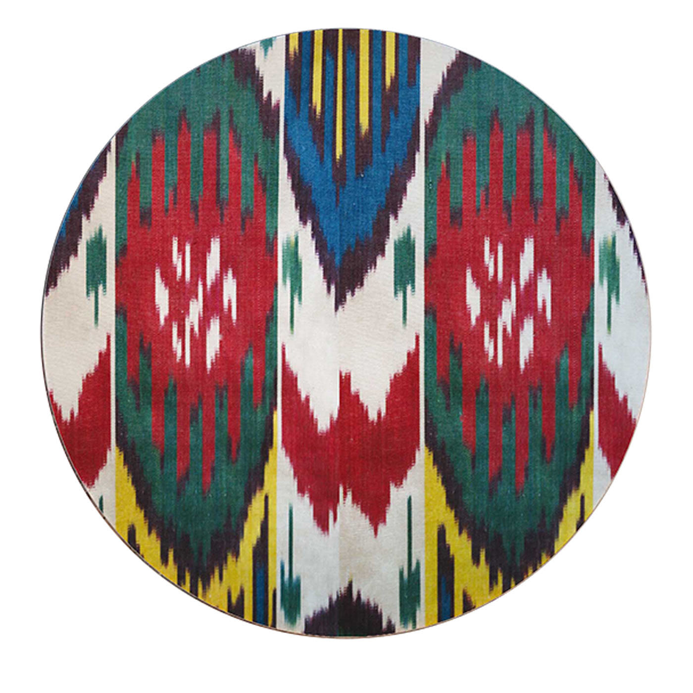 Set of 6 Ikat Porcelain Plates in Red and Blue - Les Ottomans