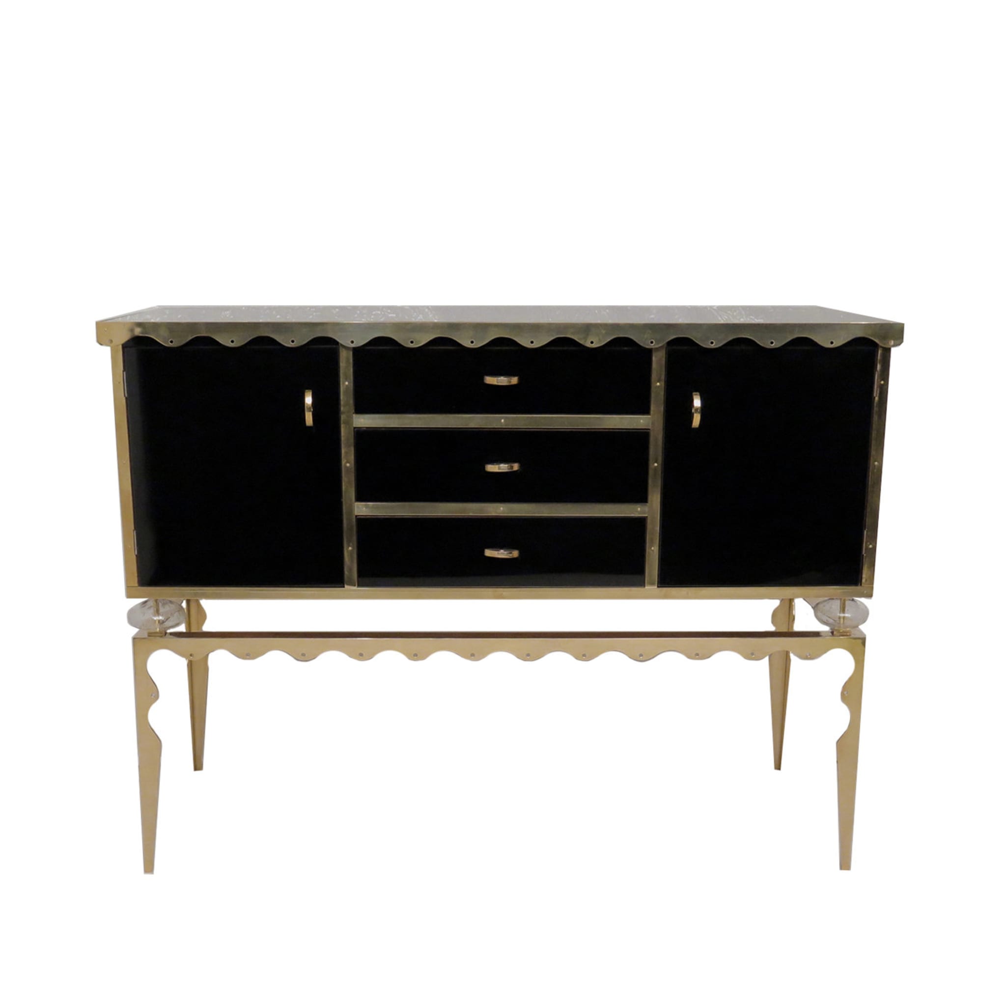 Sideboard in Glass and Brass - Main view