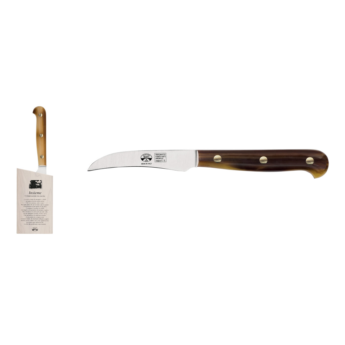 Insieme Set of Block and Slicing Knife with Conrnotech Knife - Coltellerie Berti