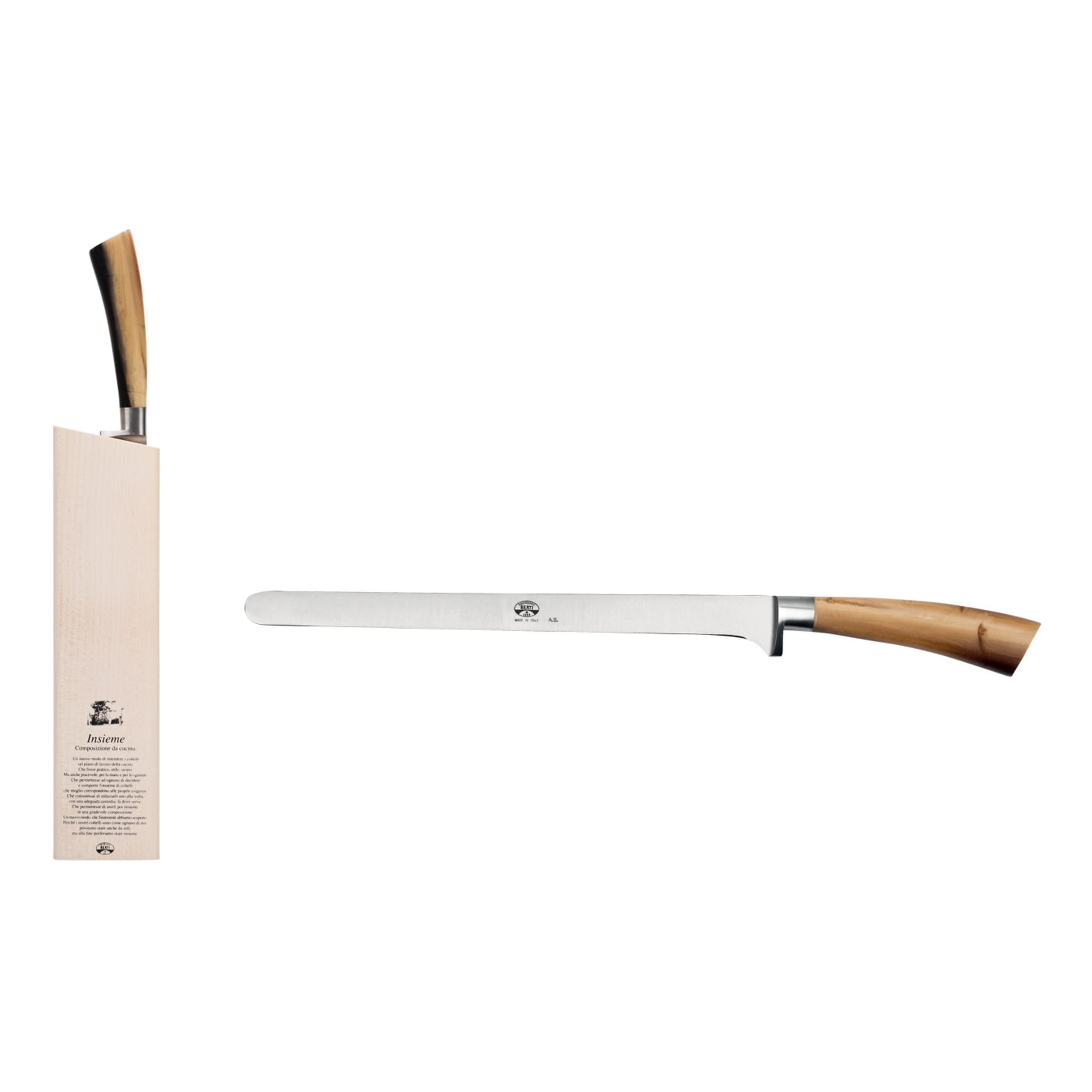 Insieme Set of Block Prosciutto Knife with Cornotech Handle - Main view