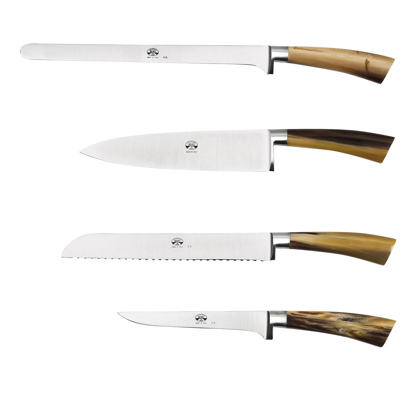 Set of Four Kitchen Knives with Cornotech Handle - Coltellerie Berti