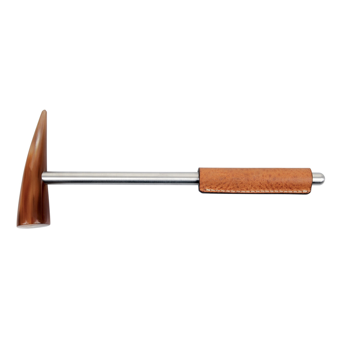 Veglia Set of Nut Hammer and Anvil with Oxhorn Handle - Coltellerie Berti