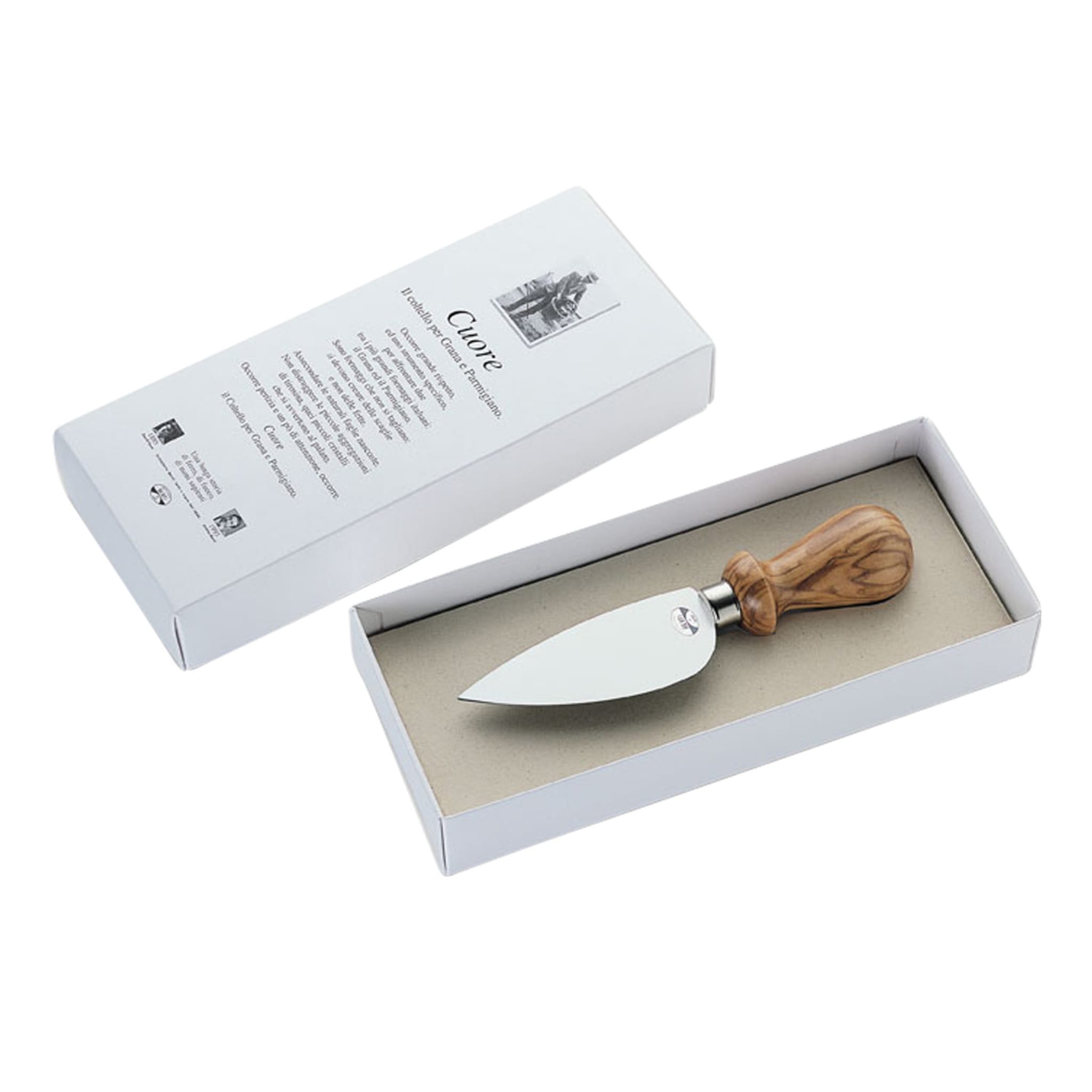 Heart-Shaped Knife with Olive Wood Handle - Main view
