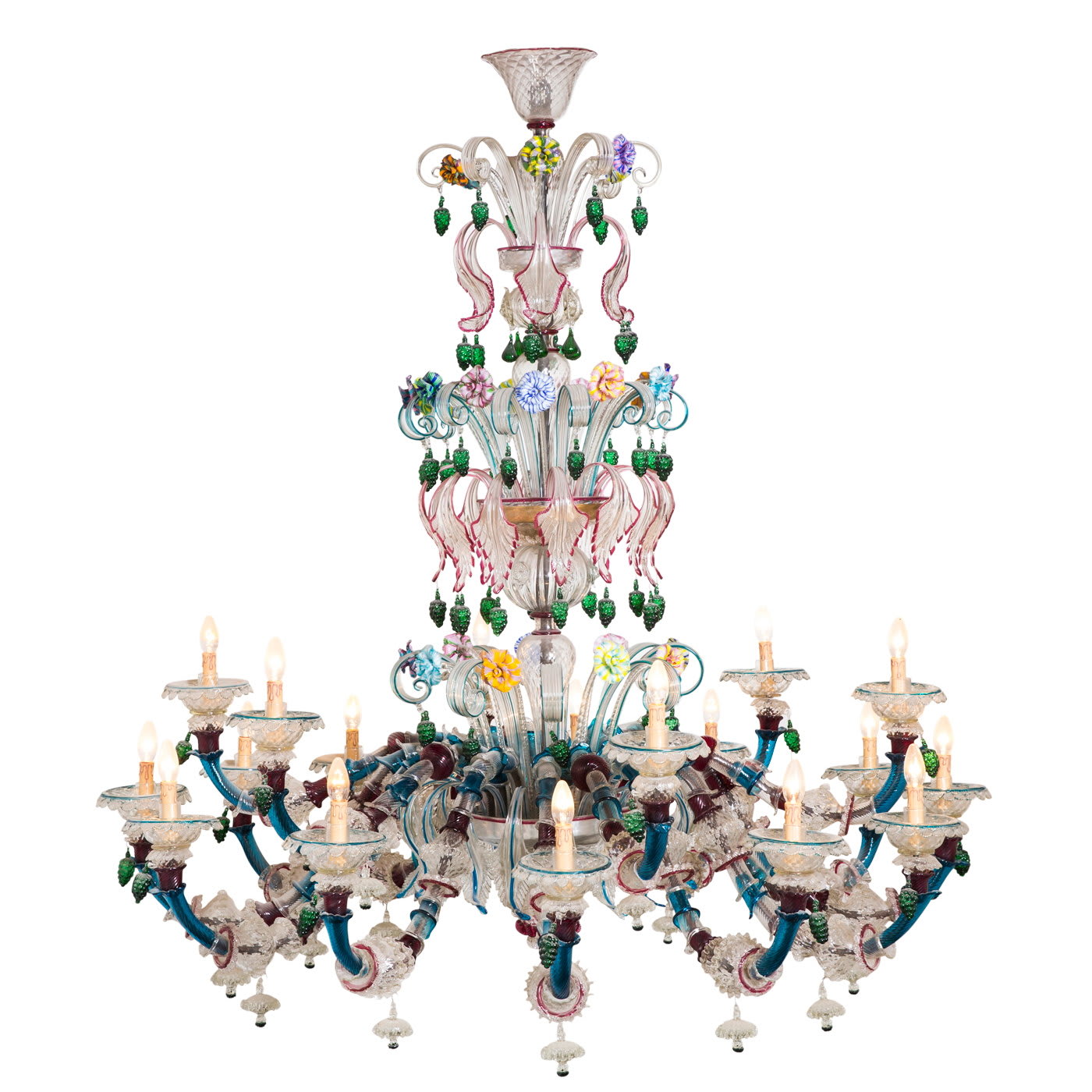 Semi Rezzonico Murano Glass Chandelier - Striulli Vetri d'Arte