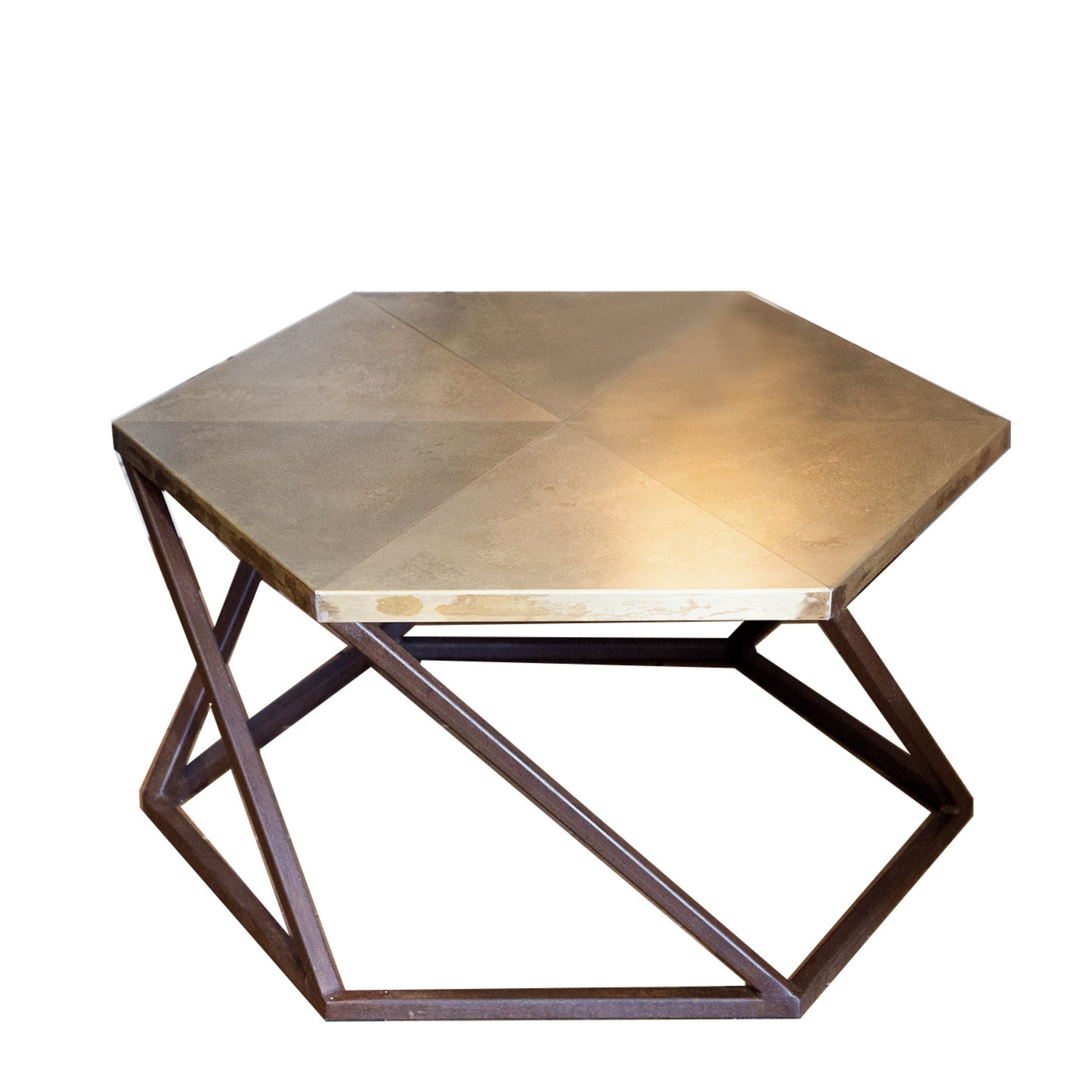 Exagono Brass Coffee Table - Main view