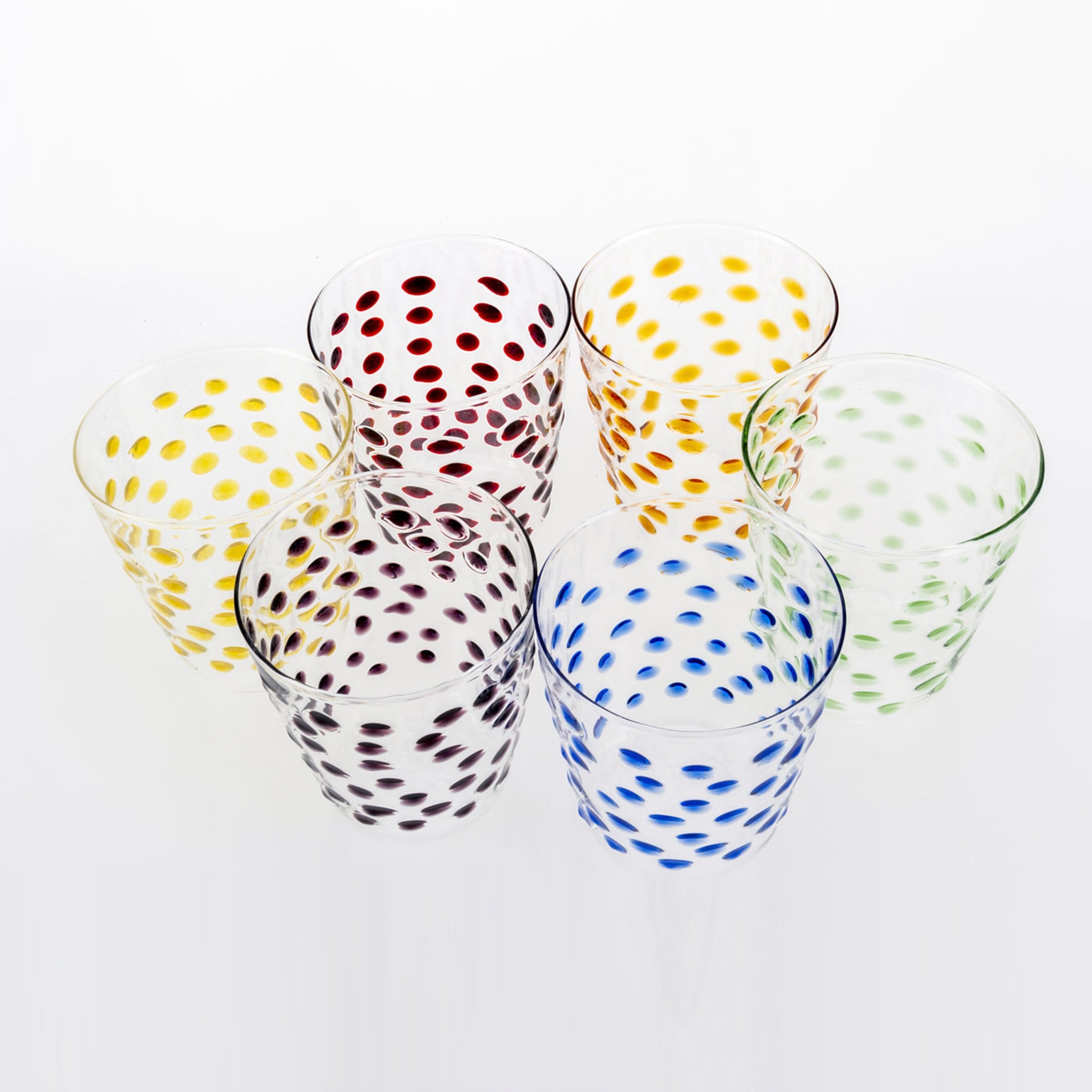Set of Six Multicolored Bubble Glasses - Alternative view 1