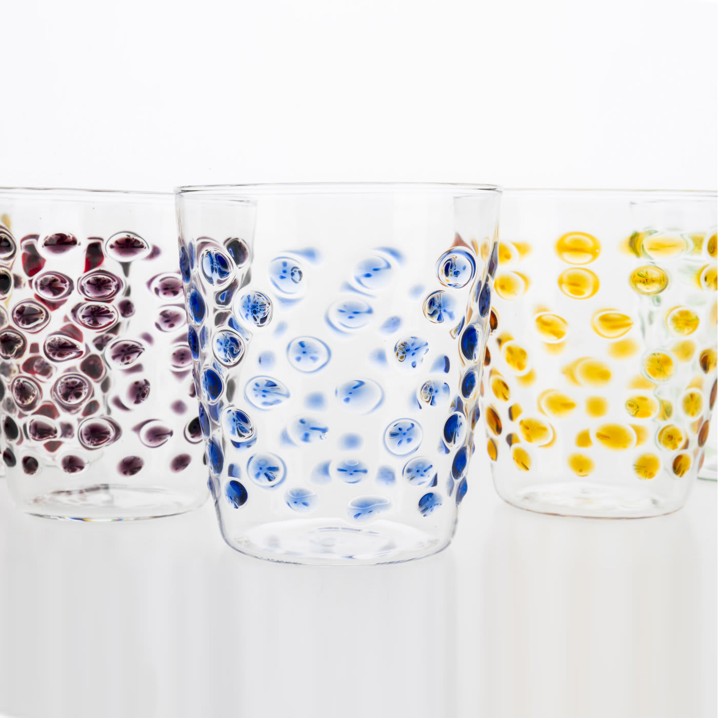 Set of Six Multicolored Bubble Glasses Casarialto | Artemest