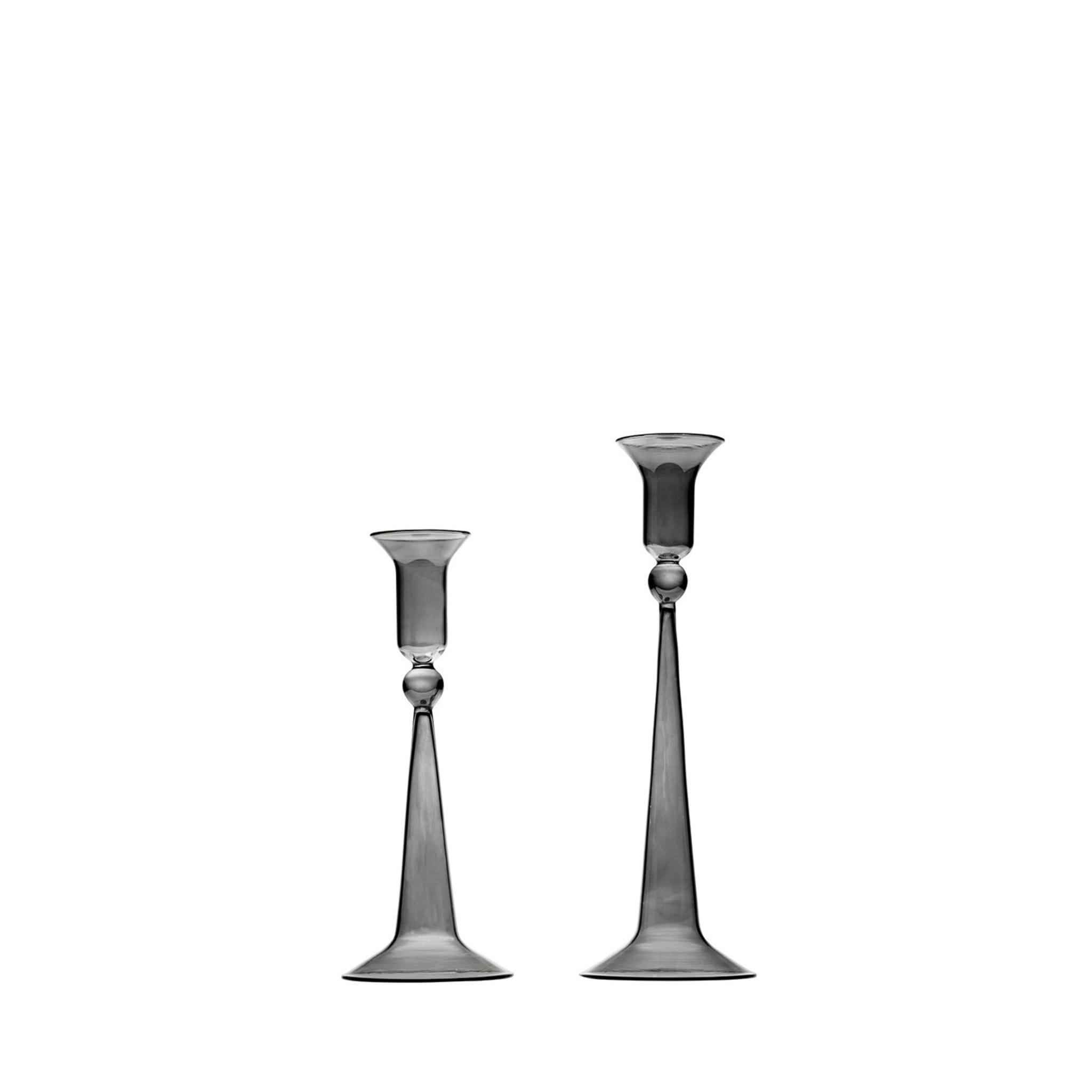 Set of 2 Gray Classic Candle Holders - Main view