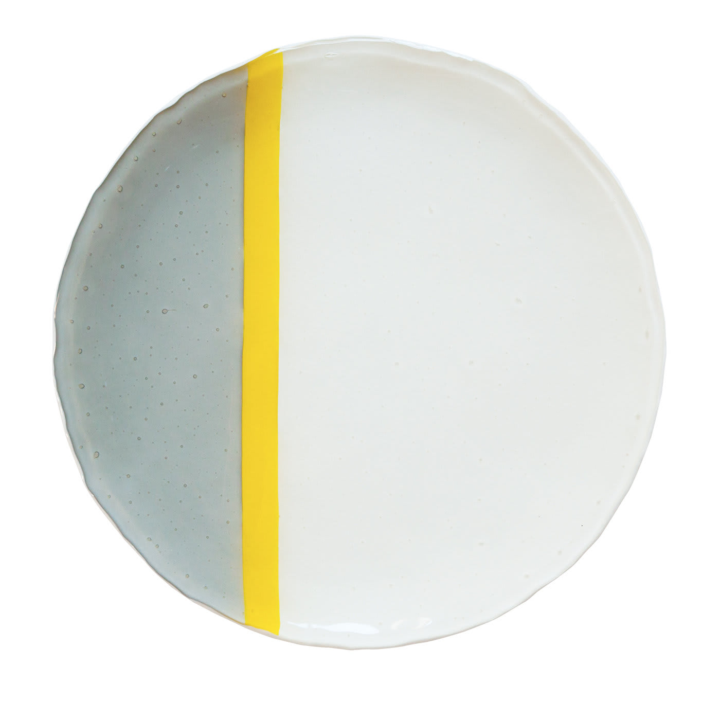 Balla Grey, Yellow and Ivory Set of Two Dinner Plates - Vetrofuso