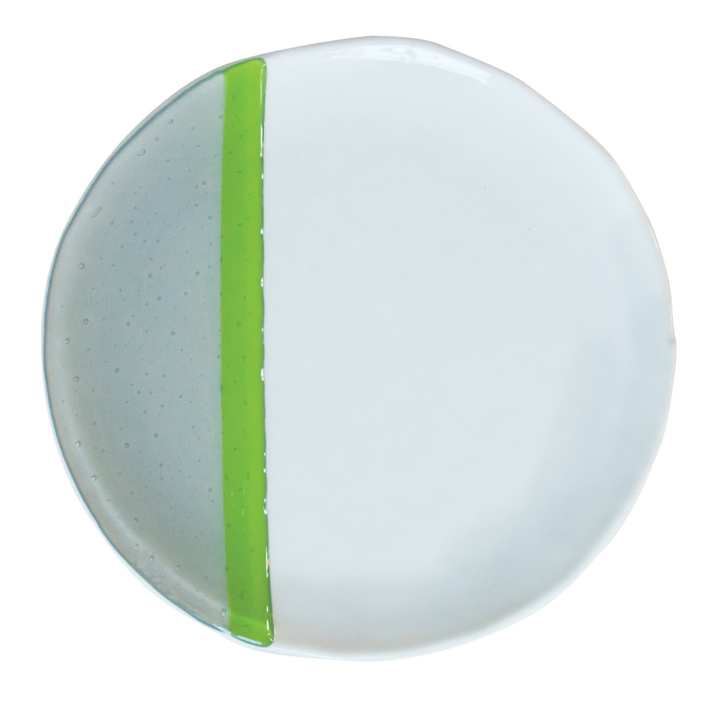 Balla in Grey, Acid Green and Ivory Set of Two Dessert Plates - Vetrofuso