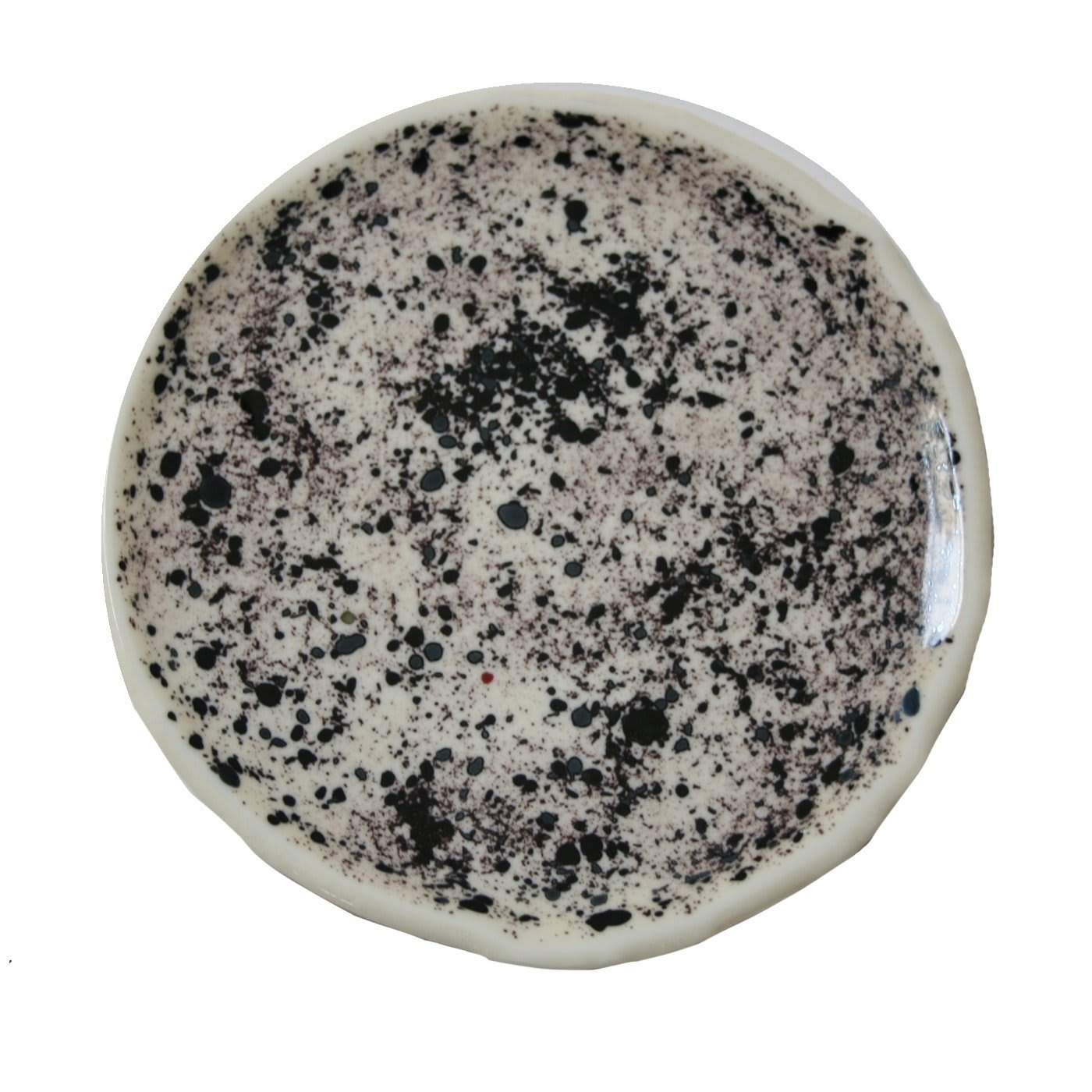 Pollock in Black and Ivory Set of Six Dessert Plates - Vetrofuso