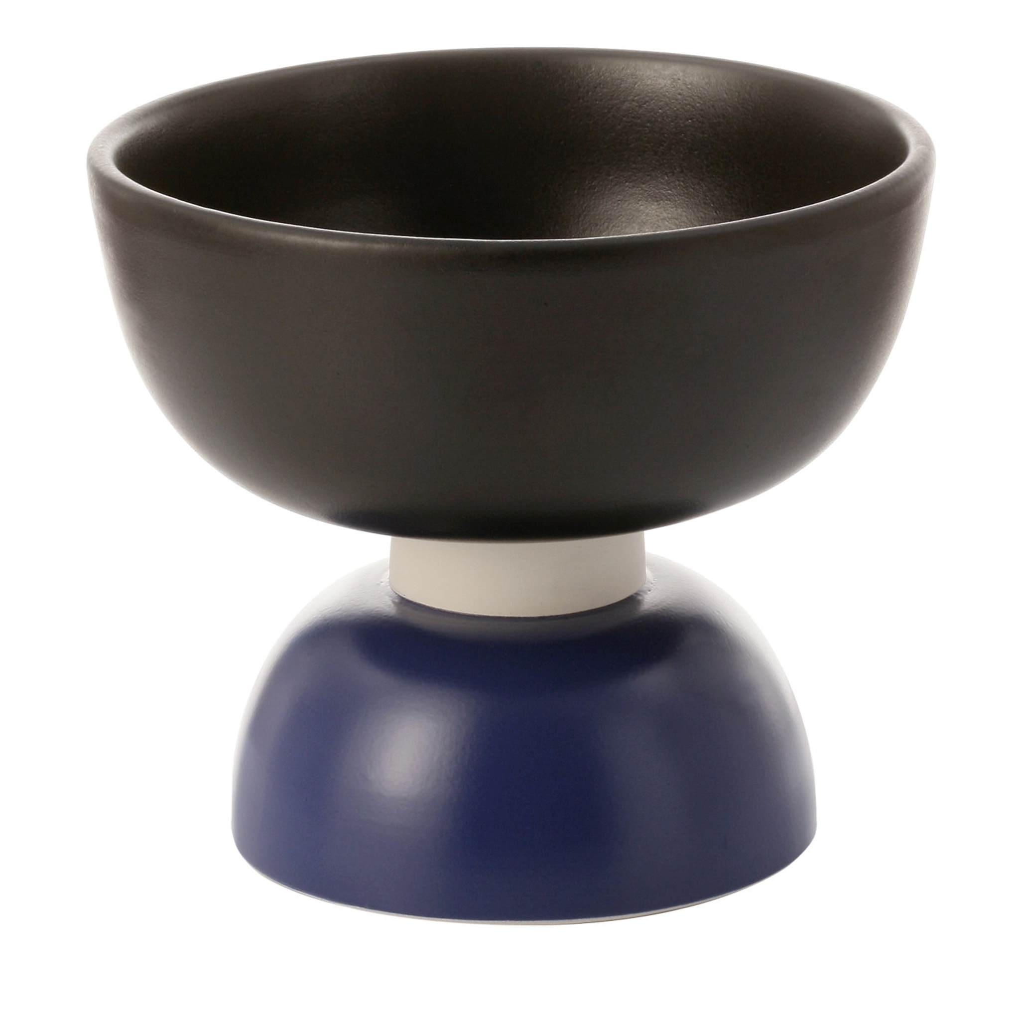 Small Centerpiece in Matte Black and Blue by Ettore Sottsass - Main view
