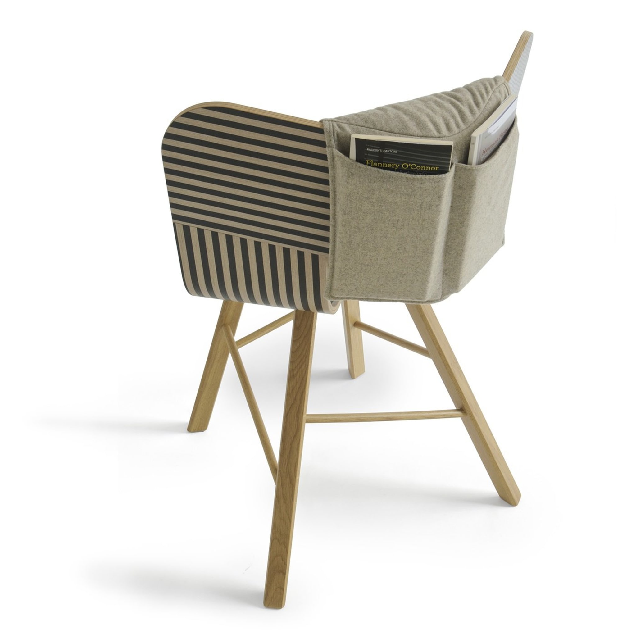 Tria Wood 4 Chair in Ivory and Black - Main view