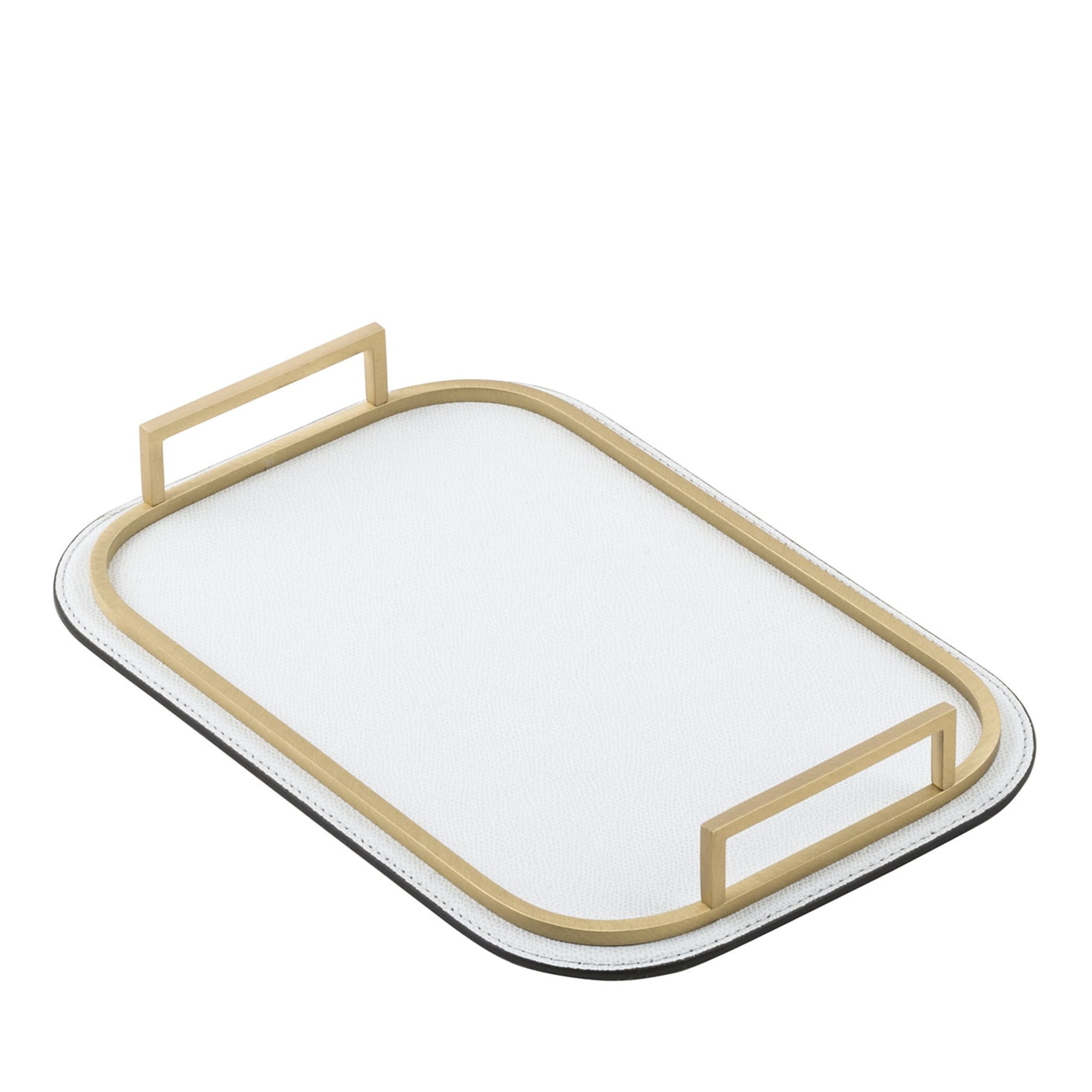 Bellini Small Rectangular Tray in Brass - Main view