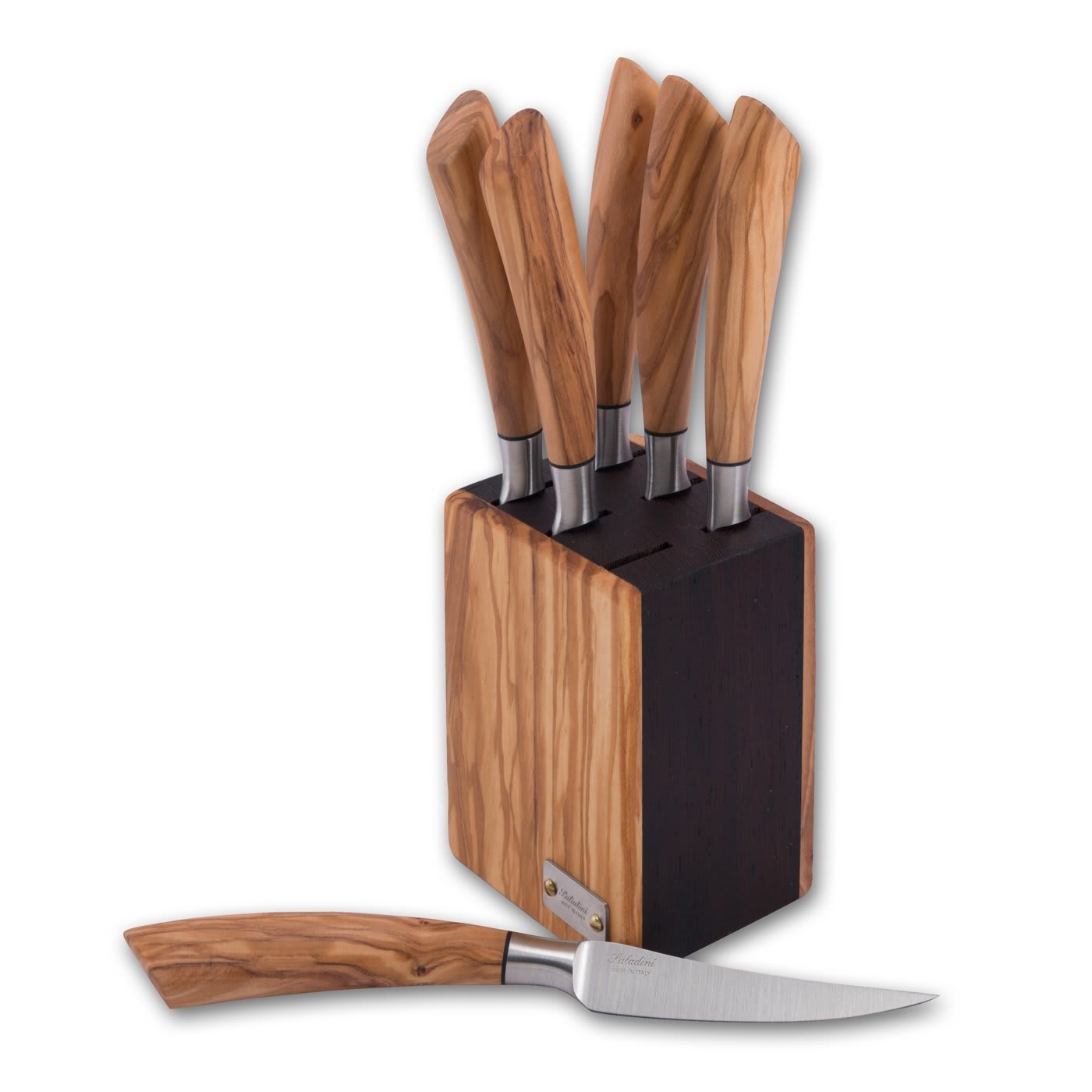 Toscano Log with Six Steak Knives - Coltelleria Saladini