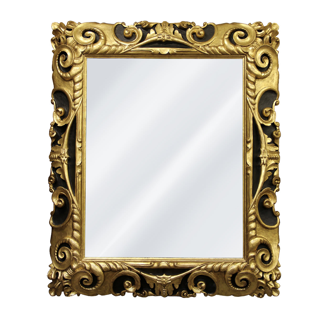 Fiorentina 1600 Black and Gold Framed Wall Mirror - Leone Cornici