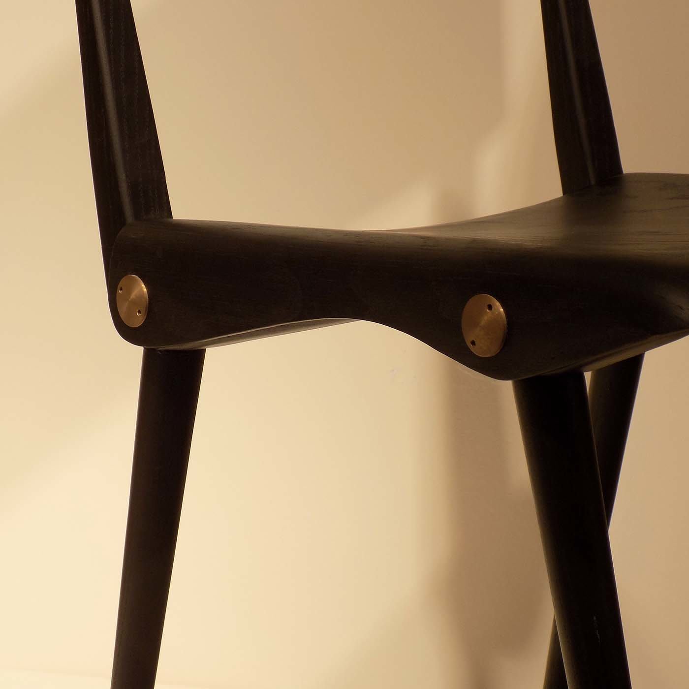 Golden Compass Chair in Black 1954 by Carlo De Carli - La Permanente Mobili Cantù