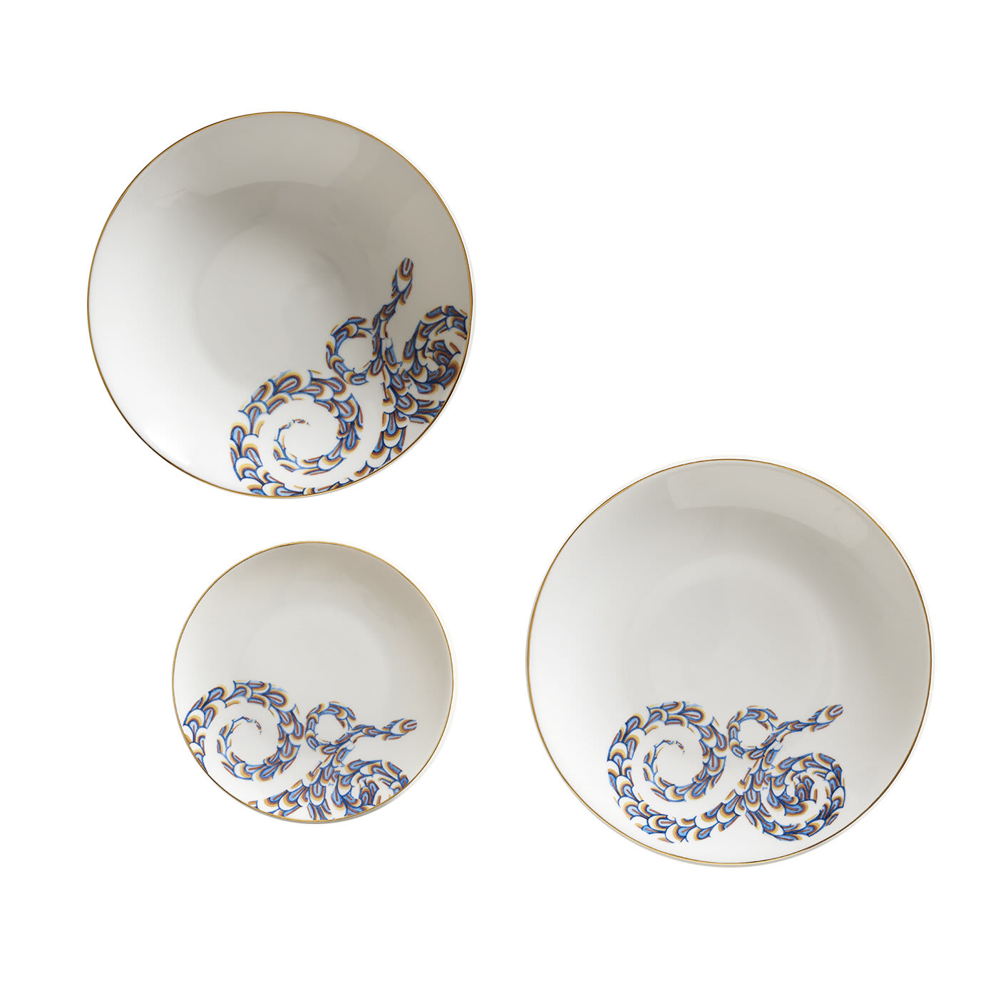 Italian Snake Set of Three Porcelain Dishes - Dalwin Designs