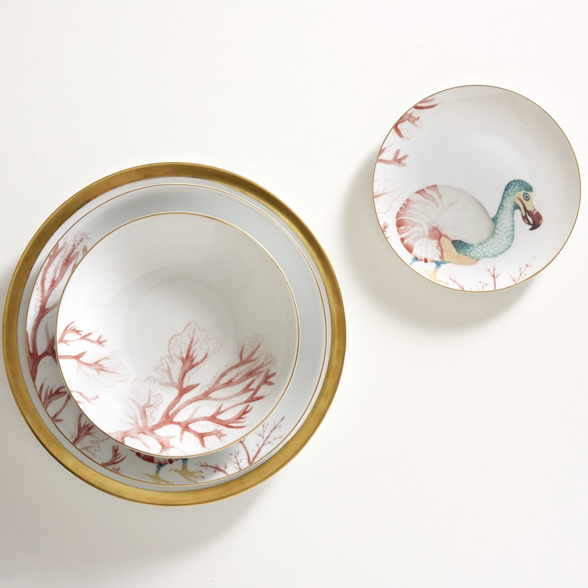 Set di tre piatti in porcellana Dodilus - Vista alternativa 2