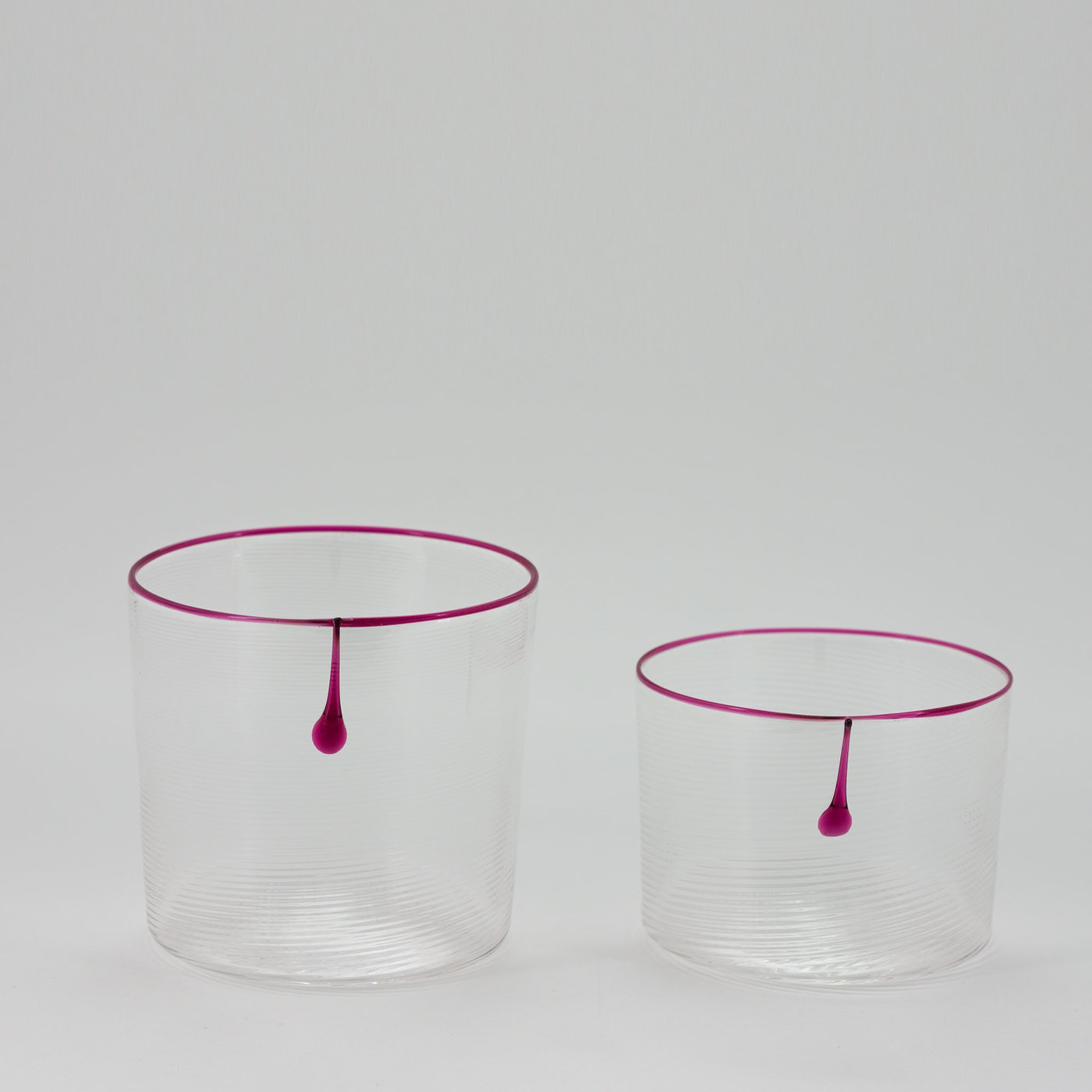 Set of 6 Ruby Tear N°1 Murano Water Glasses - Alternative view 1