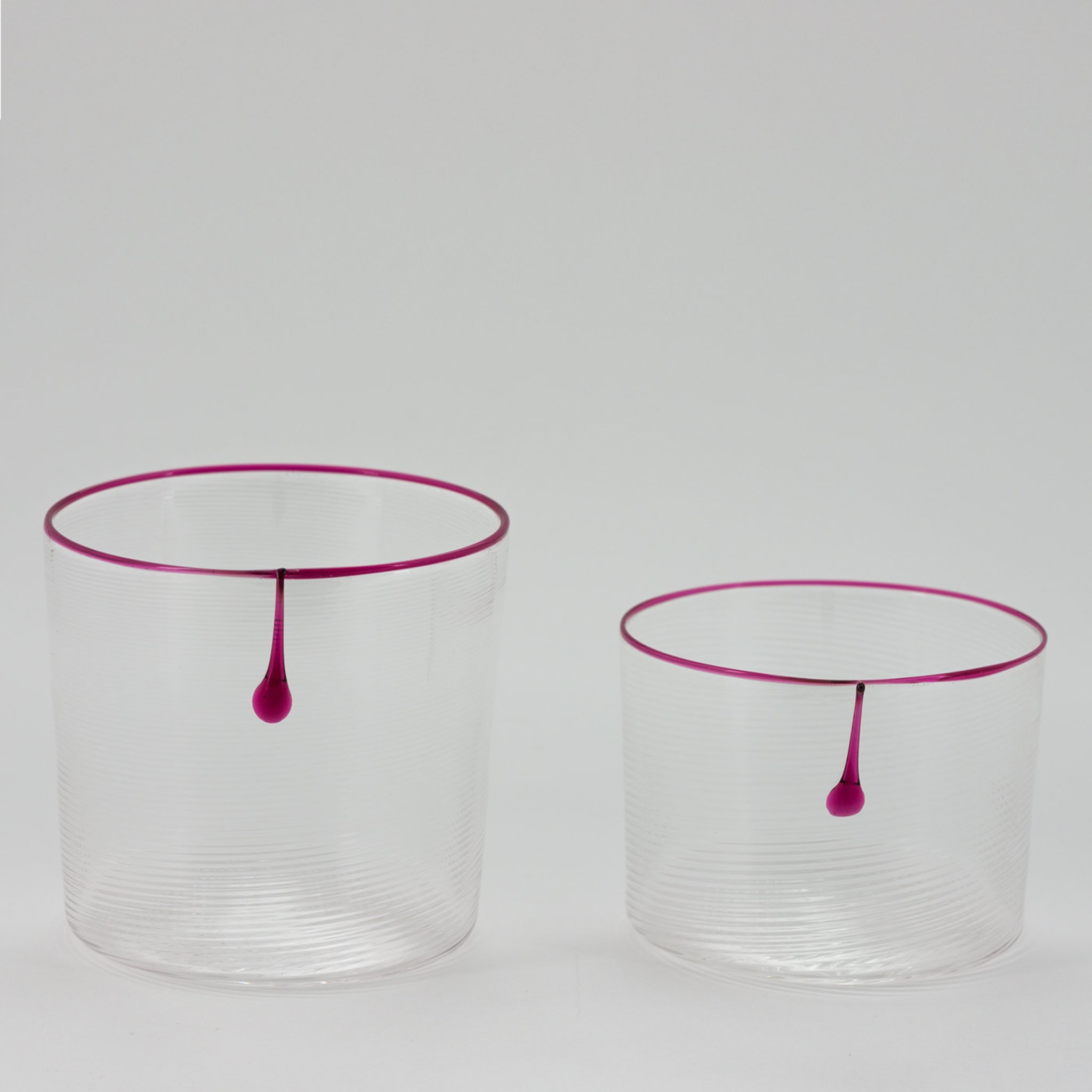 Set of 6 Ruby Tear N°1 Murano Wine Glasses - Alternative view 2