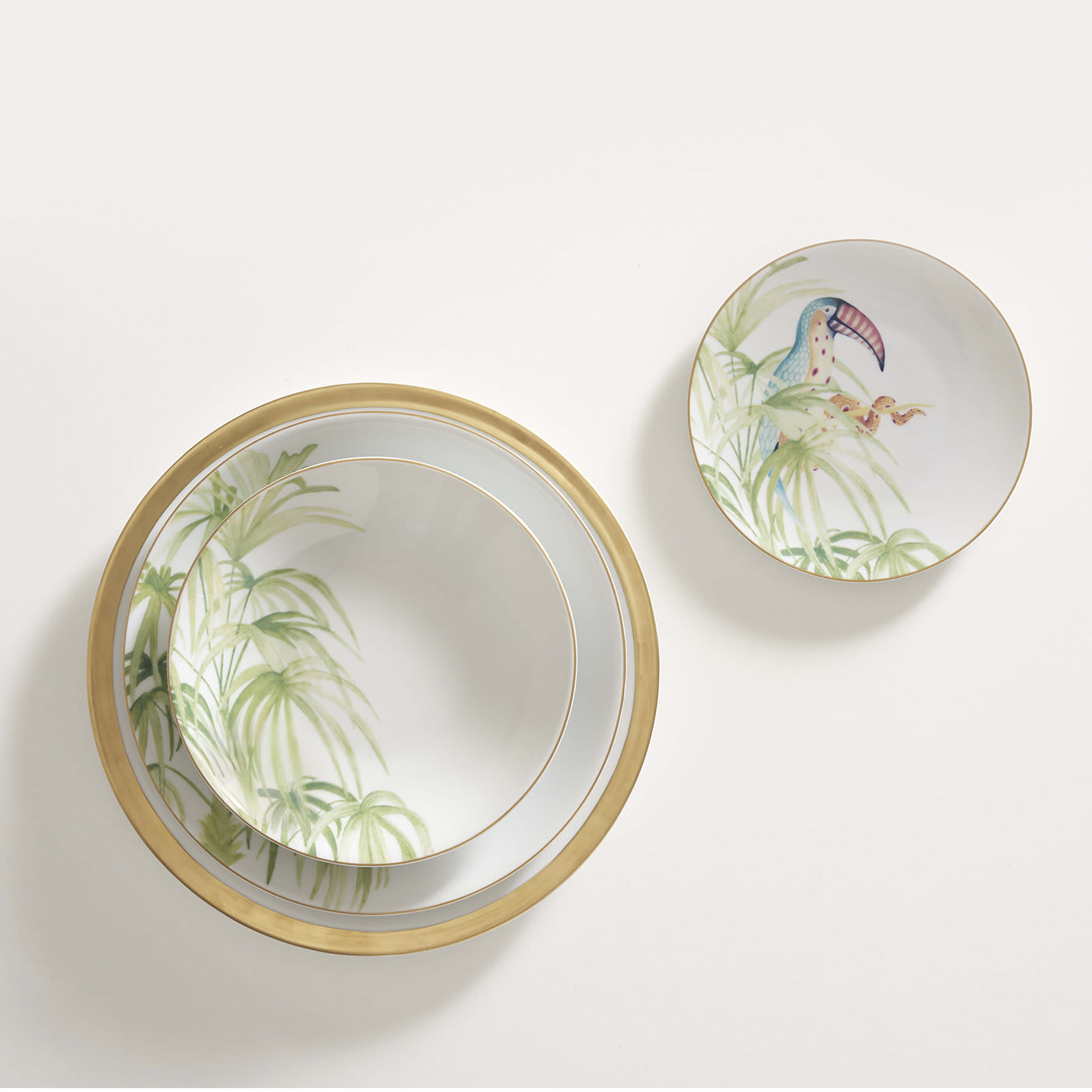 Porcelain Set of 4 Under-Plates with Gold Trim - Dalwin Designs