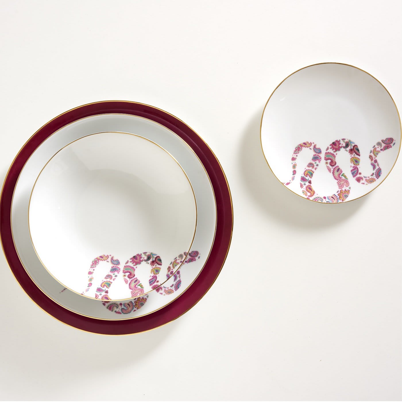 Indian Snake Set of Three Porcelain Dishes - Dalwin Designs