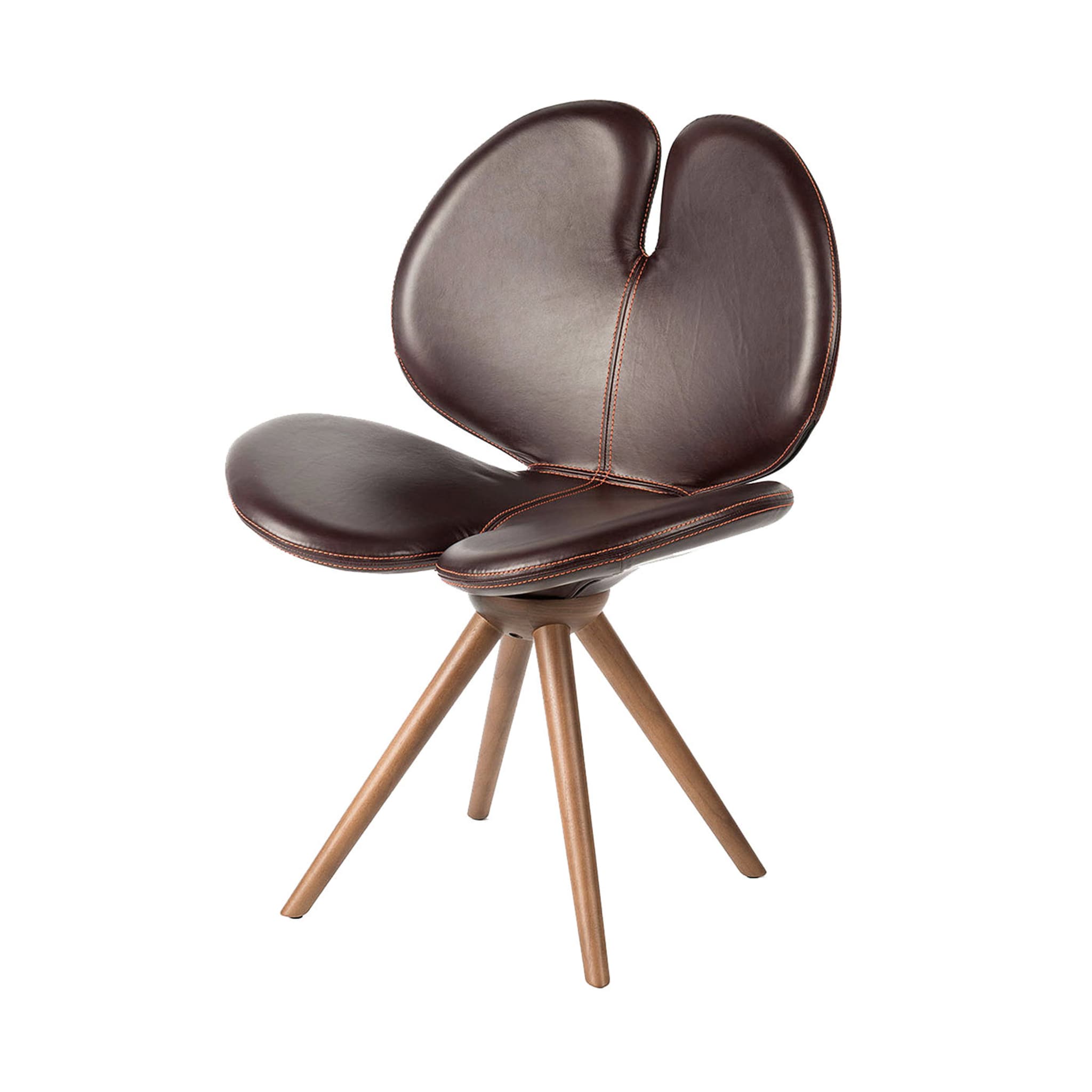 Neu Pansè Stuhl aus Leder und Holz - Hauptansicht
