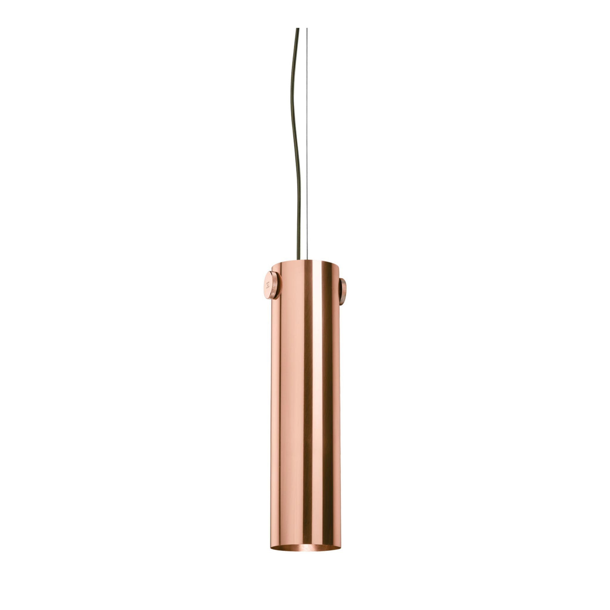 Lámpara de suspensión cilíndrica de cobre de Richard Hutten - Vista principal