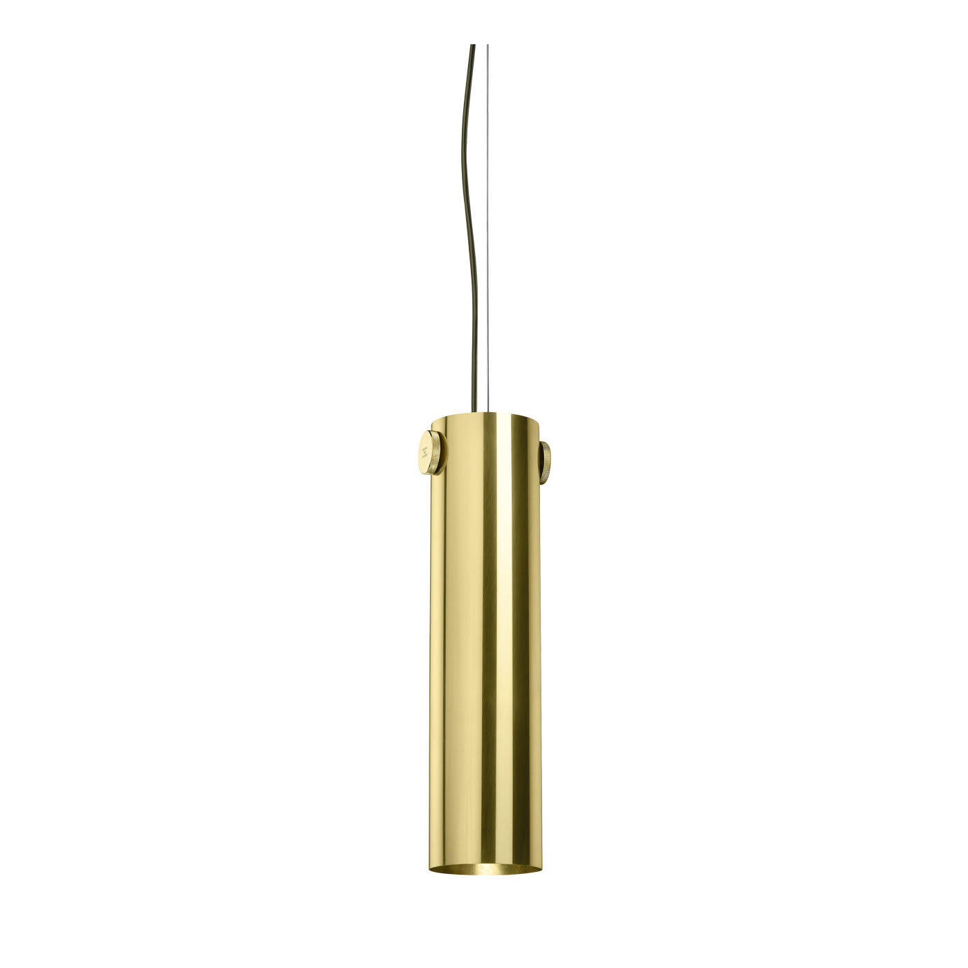 Cylinder Suspension Lamp in Polished Brass By Richard Hutten - Ghidini 1961