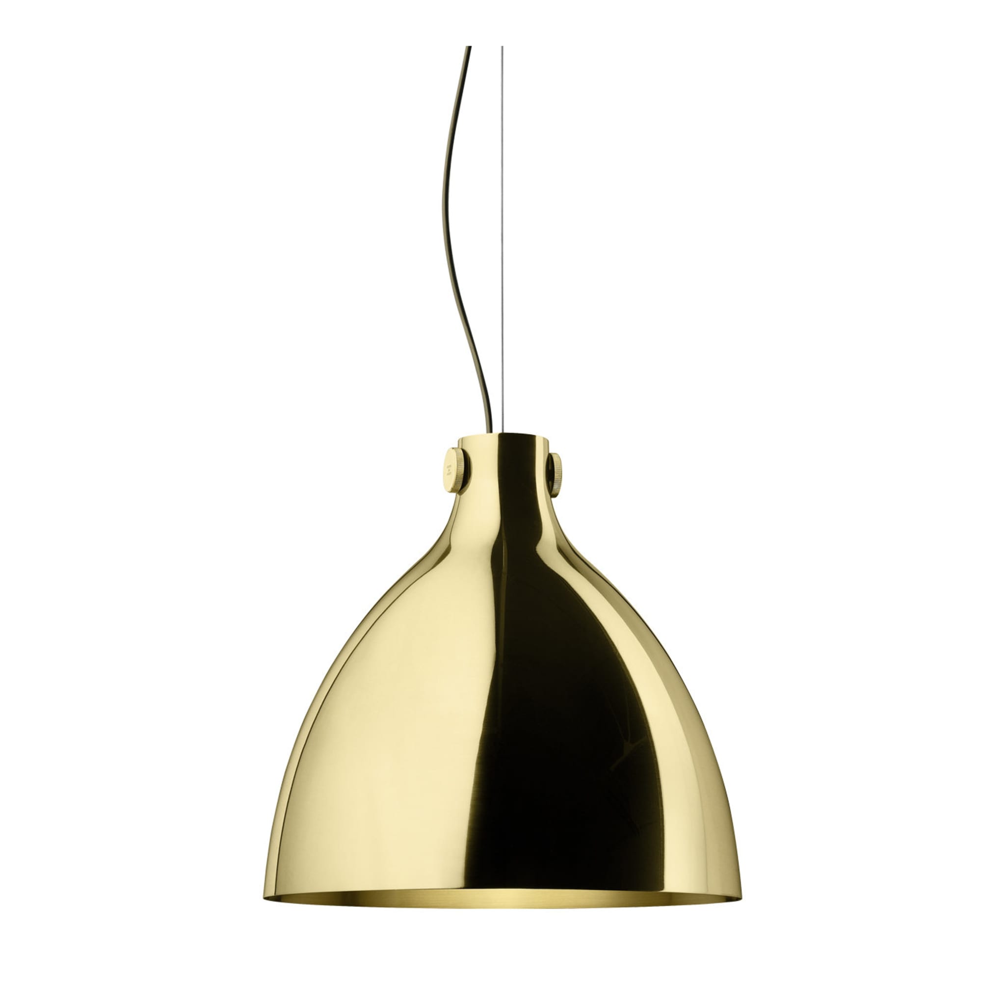 Round Suspension Lamp in Polished Brass By Elisa Giovannoni - Main view