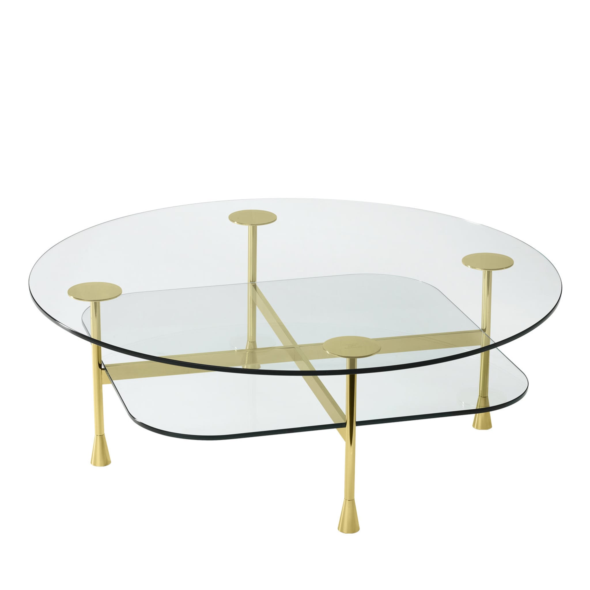 Da Vinci Coffee Table in Crystal and Polished Brass By Richard Hutten - Main view