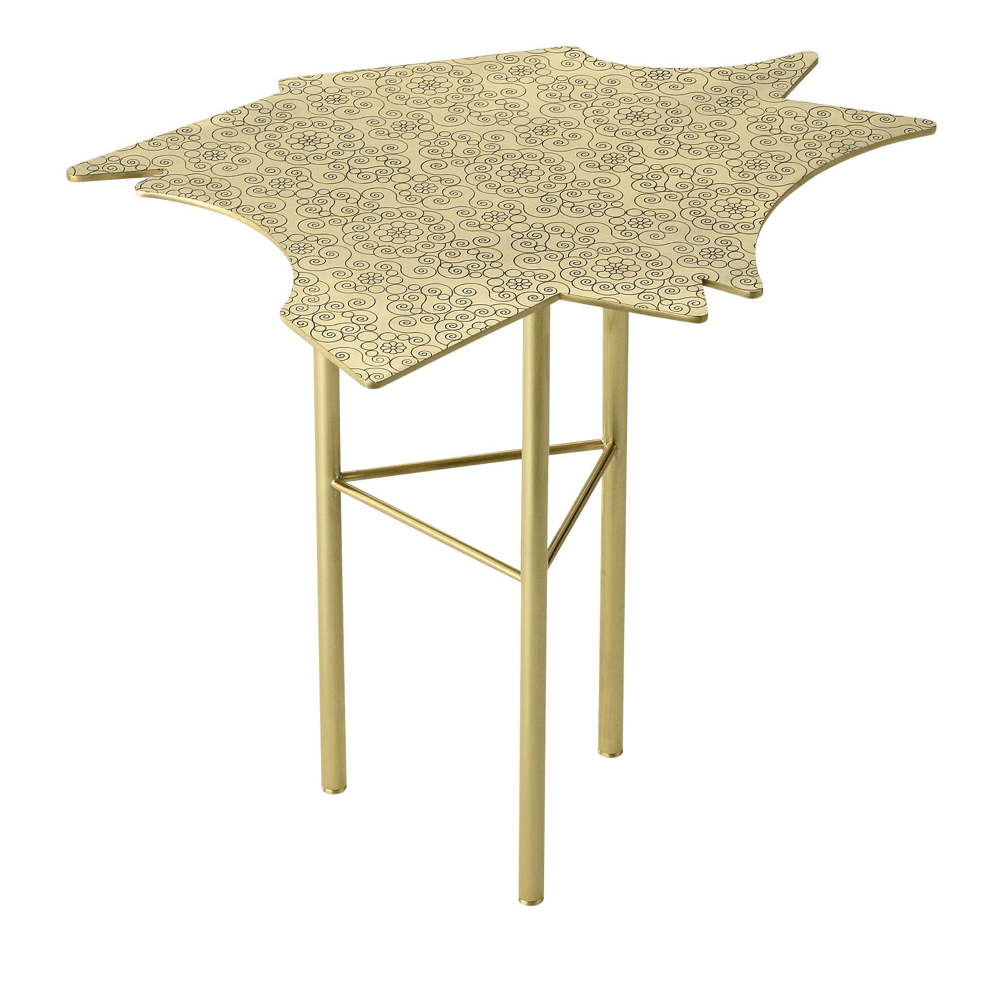 Ninfee Side Table in Satin Brass By Alessandro Mendini - Main view