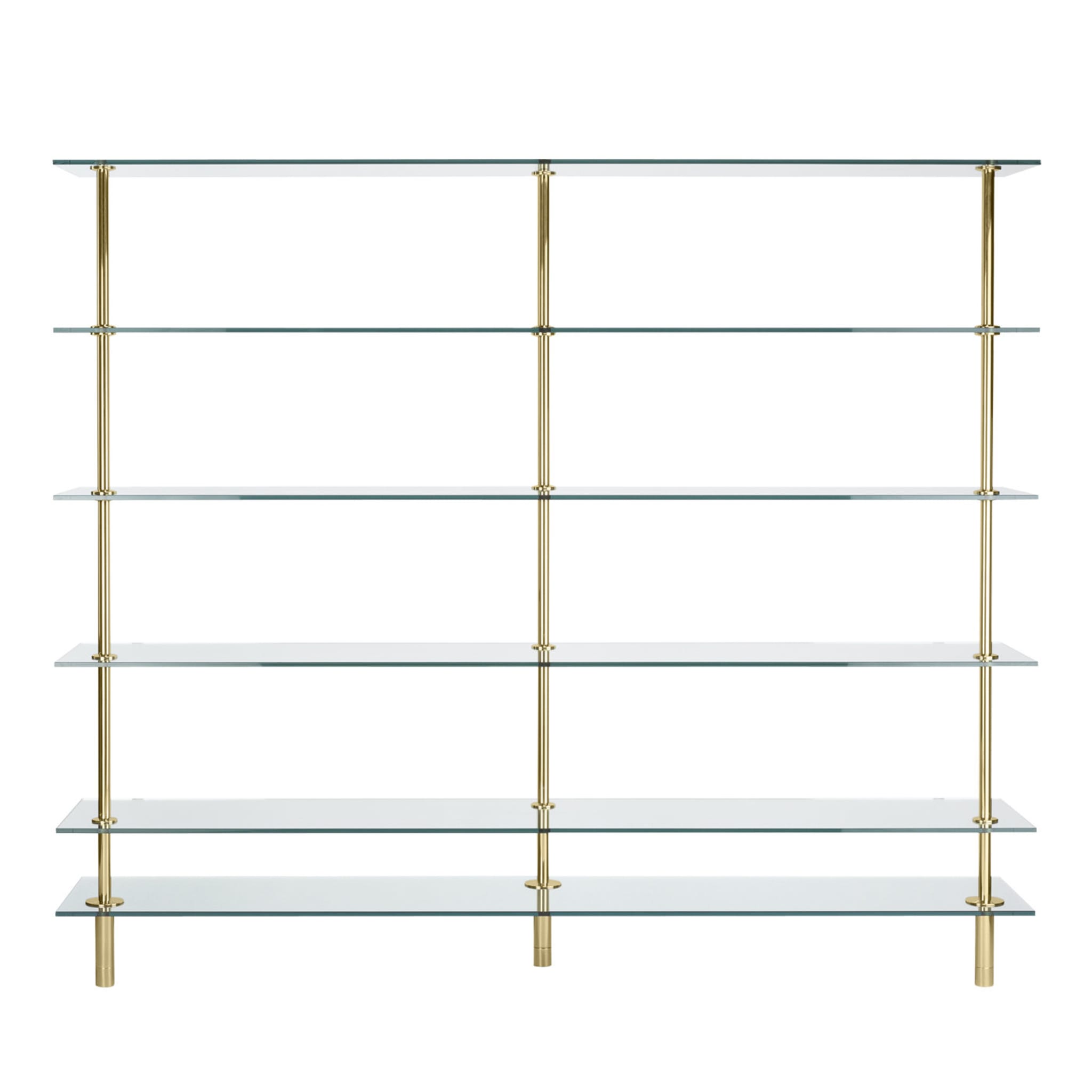 Legs Bookshelves in Crystal and Polished Brass By Paolo Rizzato - Main view