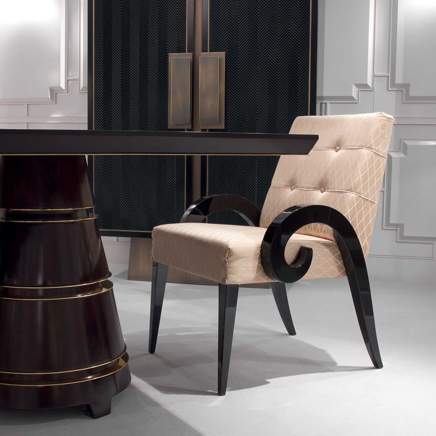 Armchair with Dark Walnut Wood Finish - Tagliabue