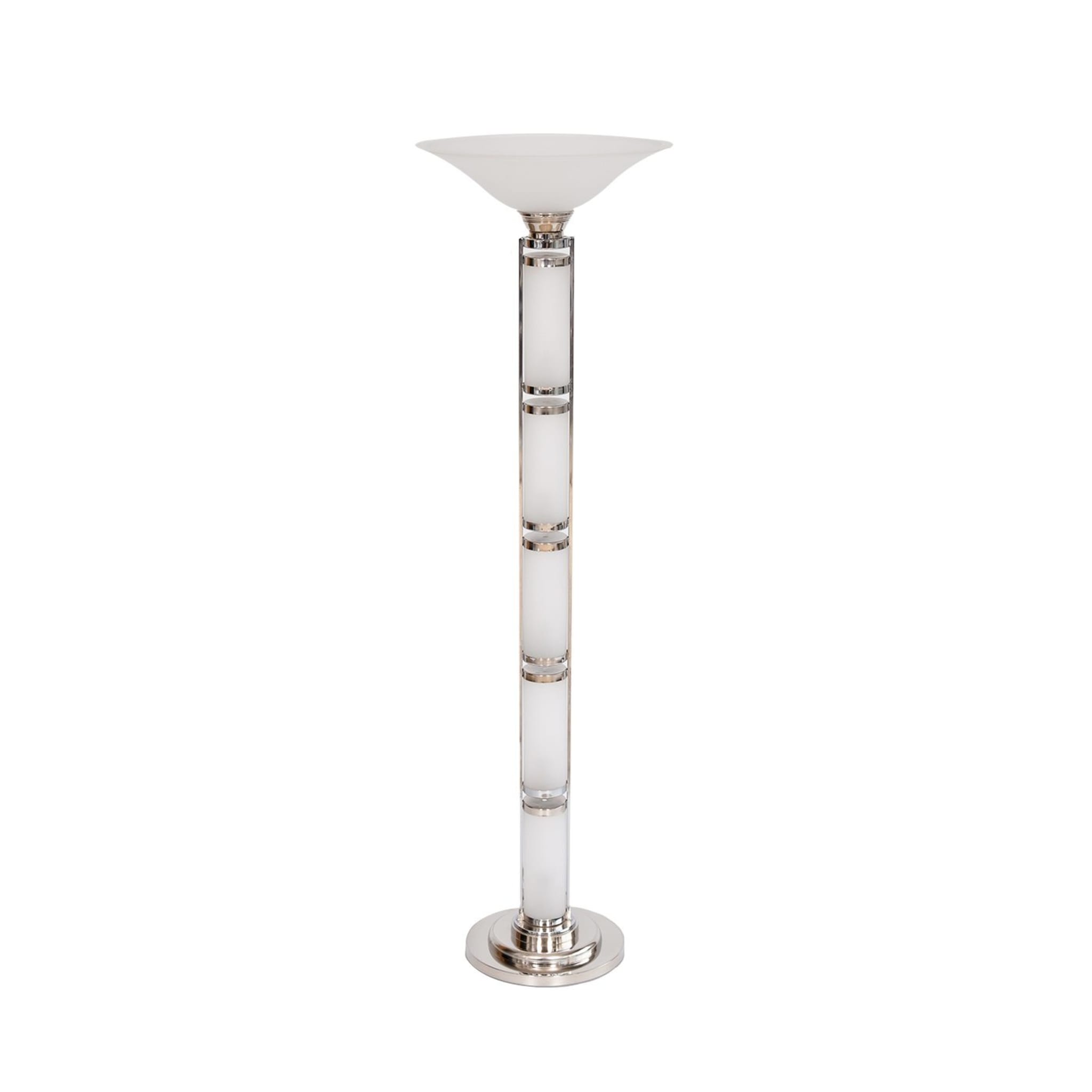 Italian Floor Lamp in Opaque glass and Chrome - Main view