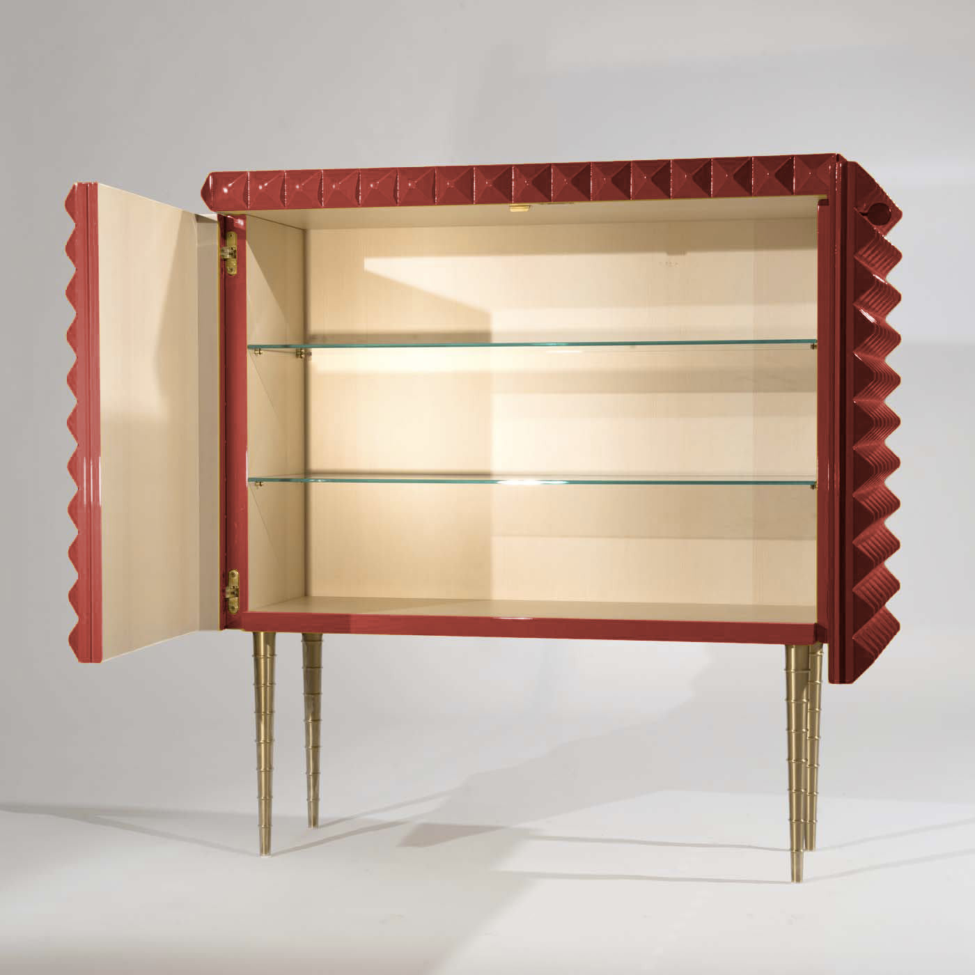 1940 Red Lacquered Cabinet by Paolo Buffa - Eredi Marelli