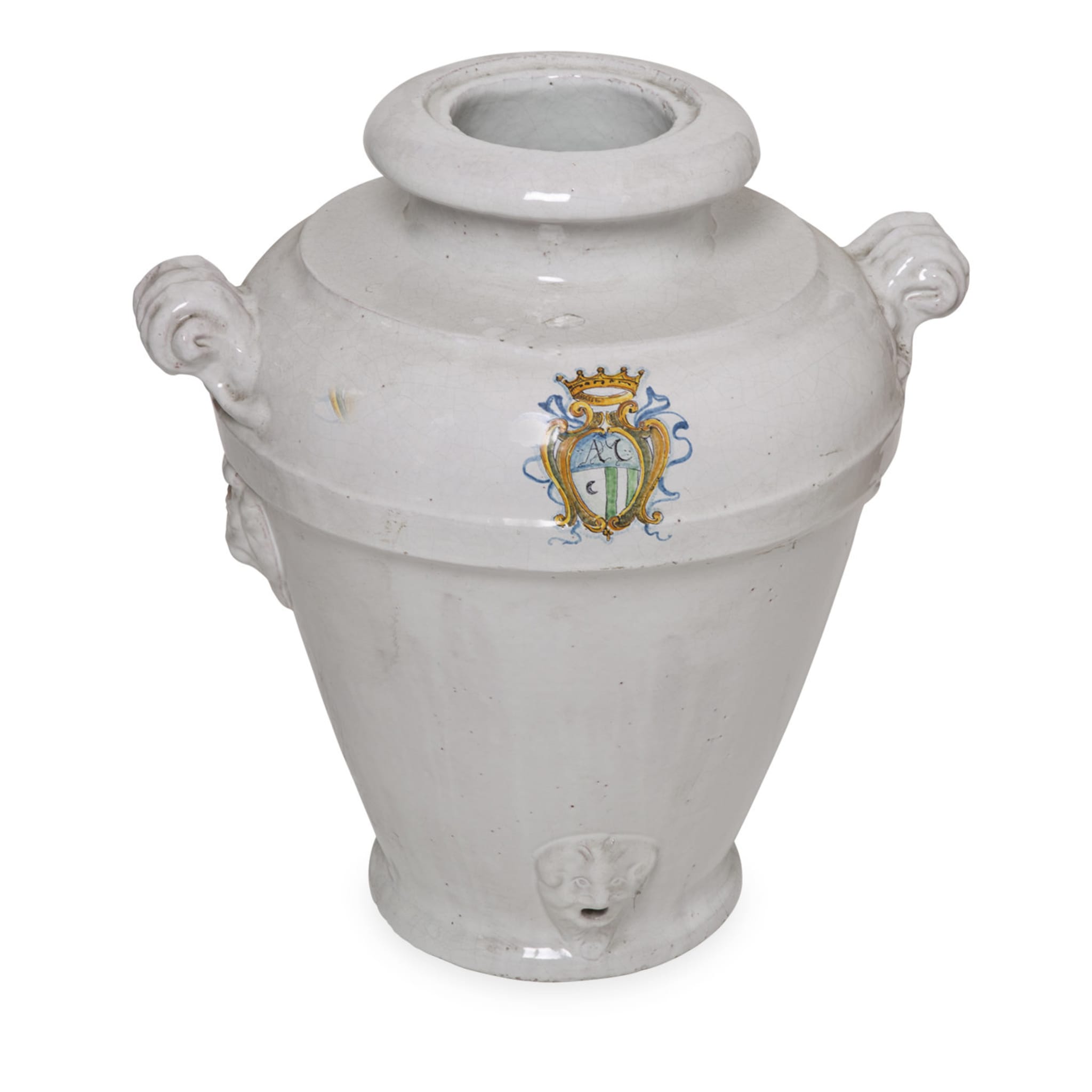 Weiße Faenza-Keramik-Vase - Hauptansicht
