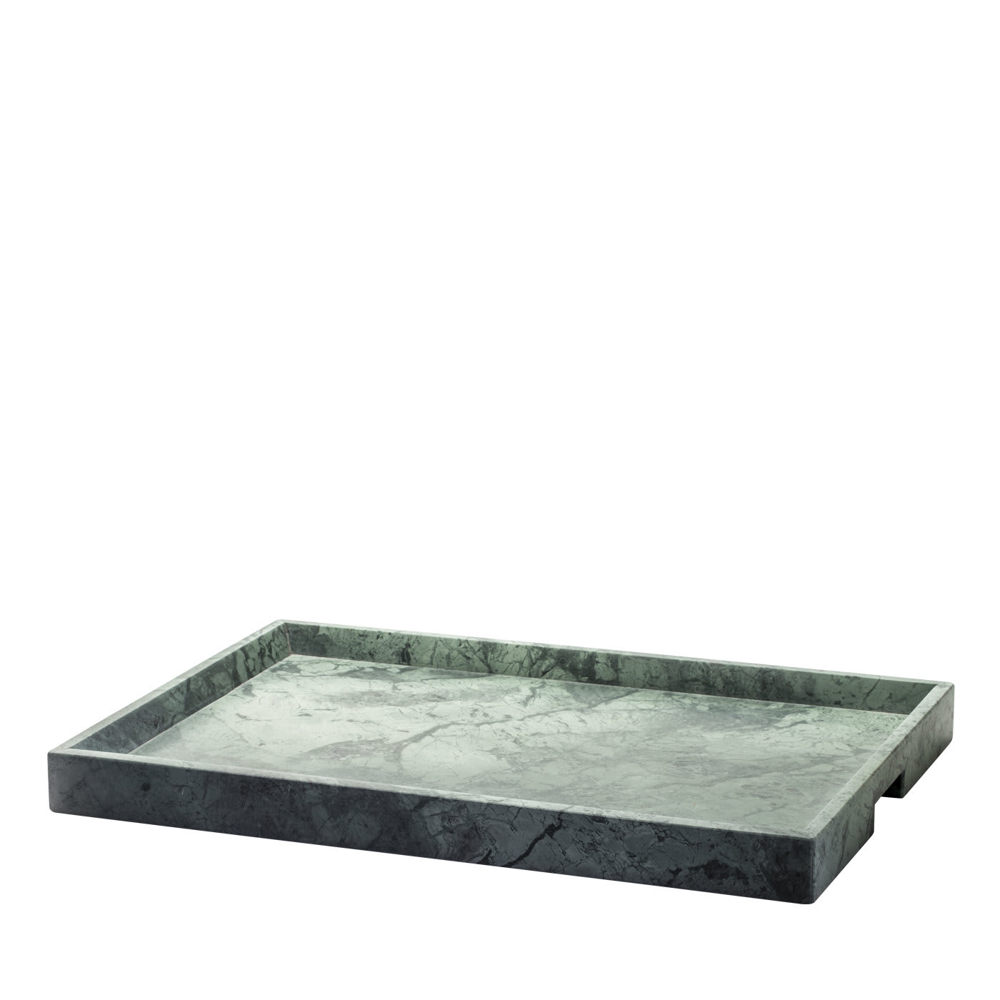Convivio Maxi Solid Tray in Green Guatemala Marble - Espidesign by Paola Speranza