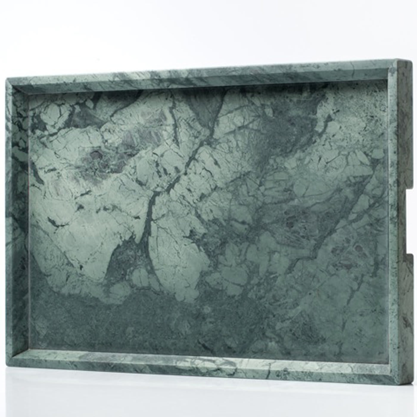 Convivio Maxi Solid Tray in Green Guatemala Marble - Espidesign by Paola Speranza
