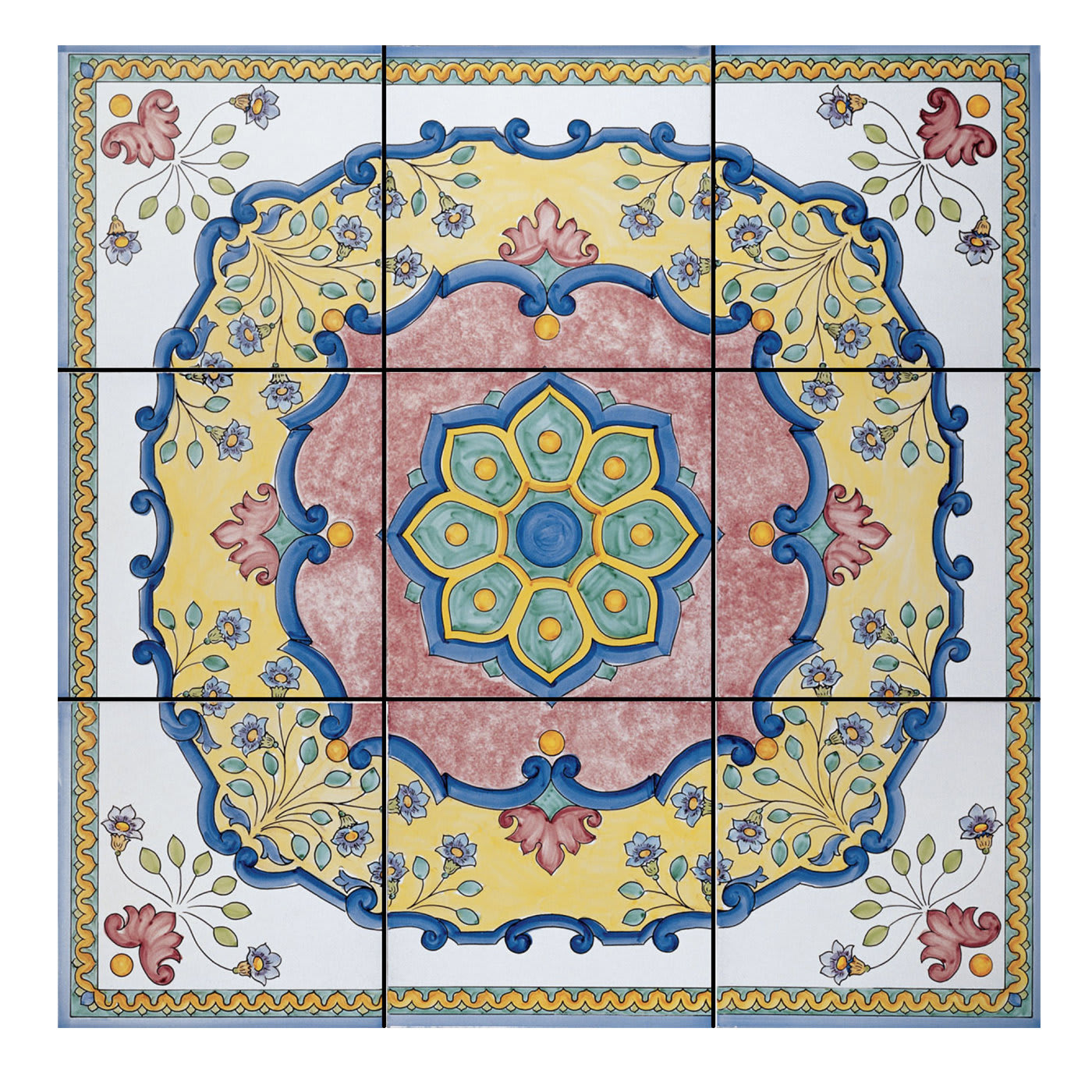 Rosone Caprile Set of 9 Ceramic Tiles - Francesco De Maio
