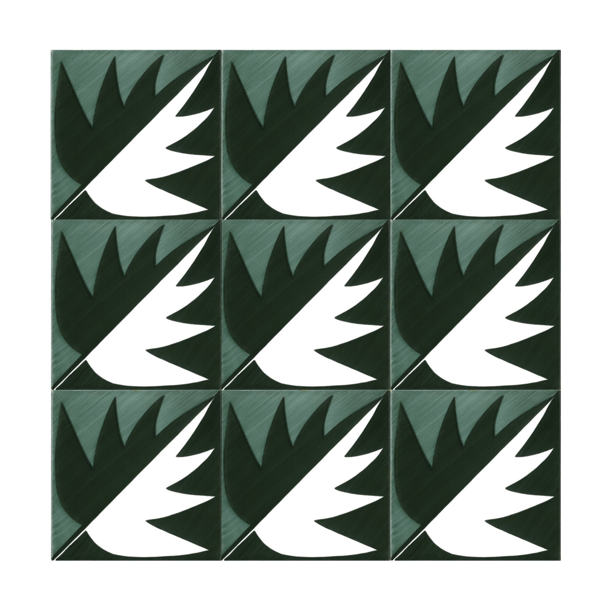 Set of 25 Tiles Verde Ponti Decoration Type 29 by Gio Ponti - Main view